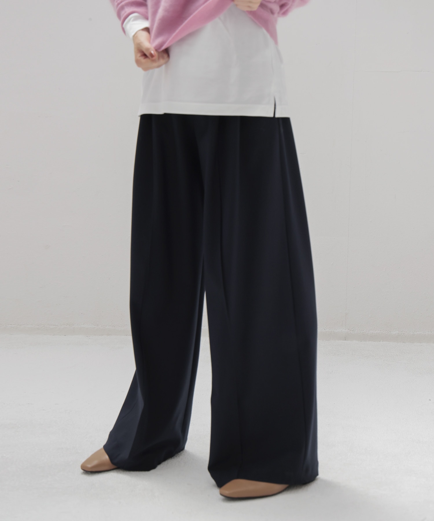 back brush 2tuck trousers