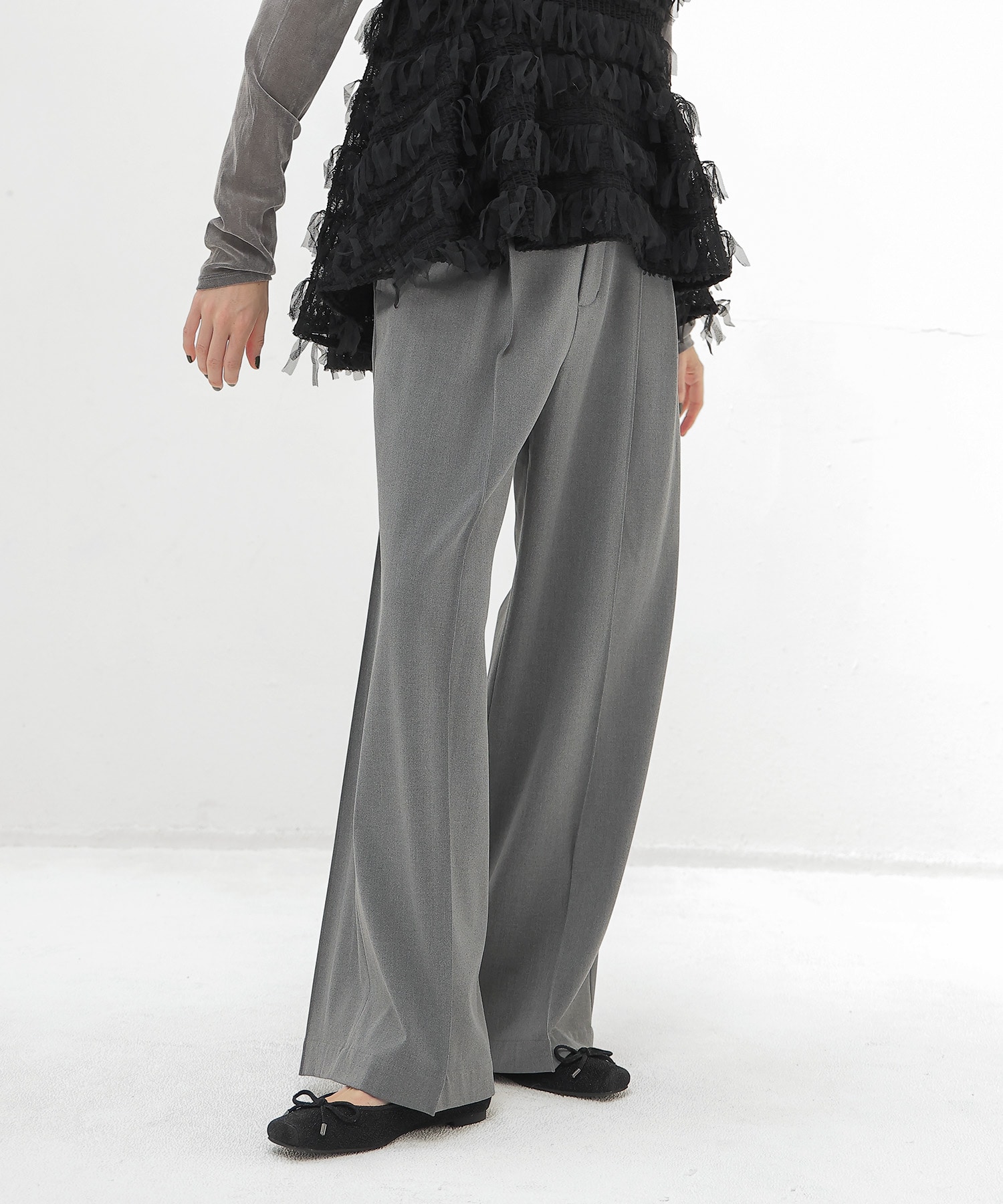 back brush 2tuck trousers