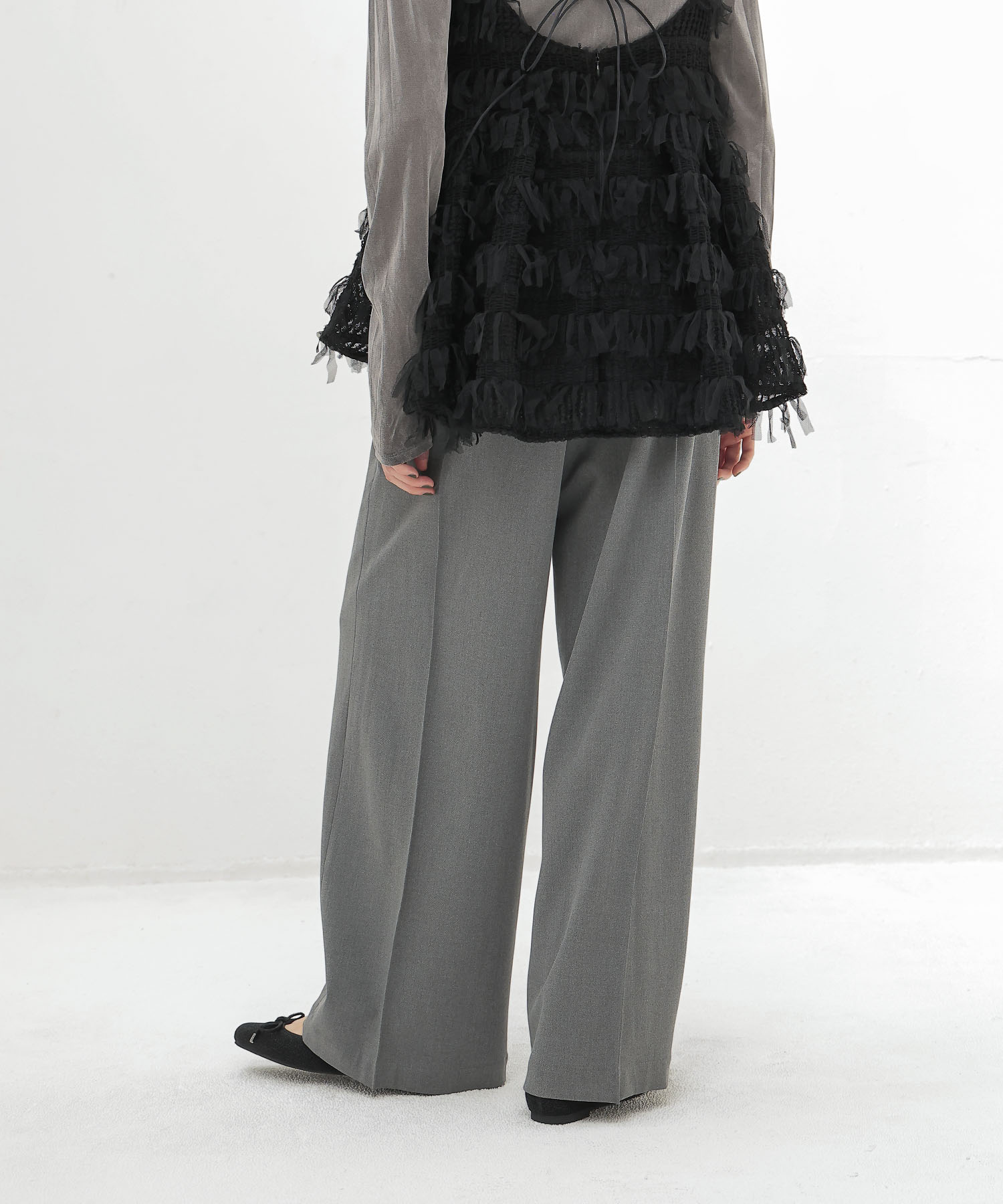 back brush 2tuck trousers