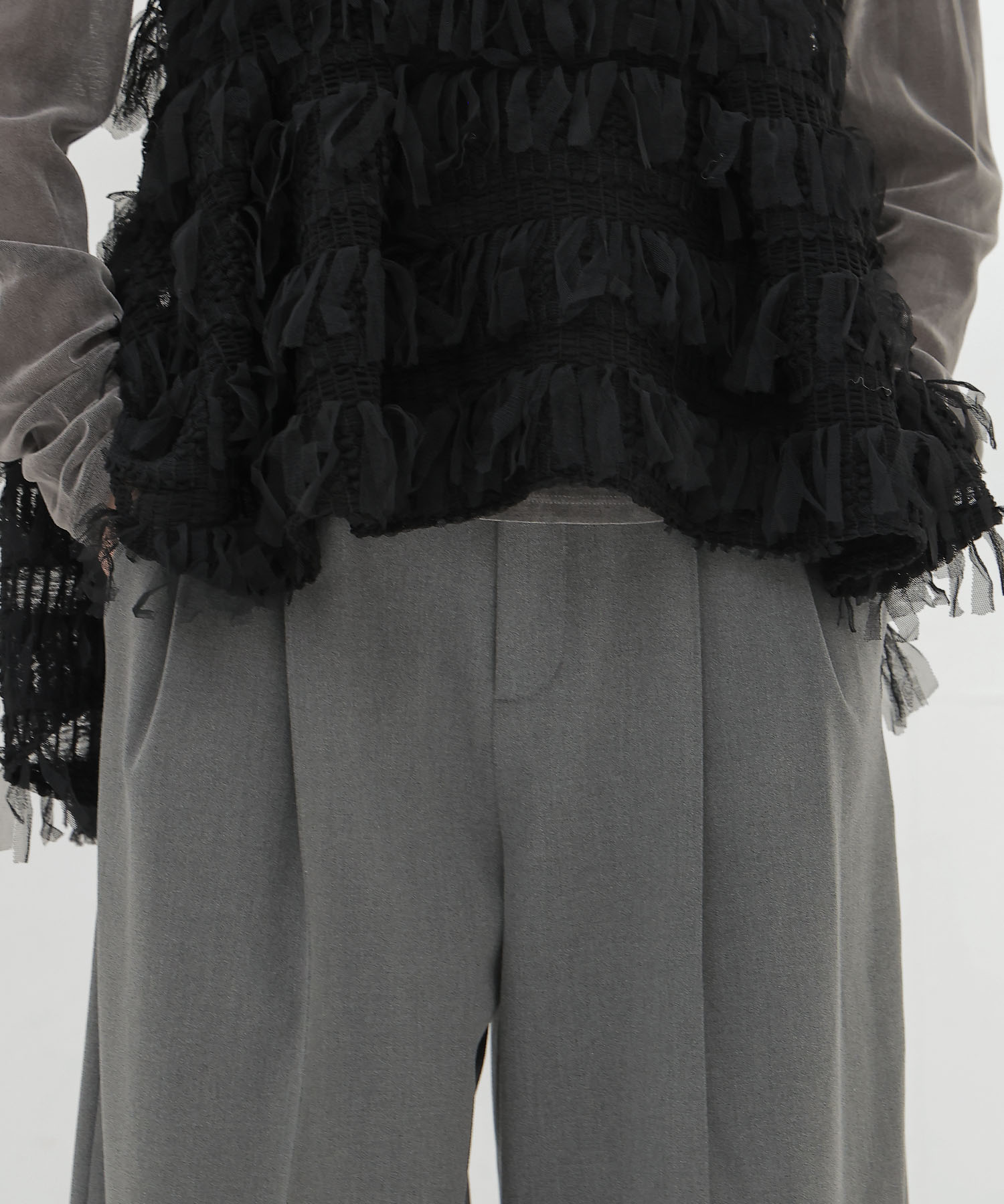 back brush 2tuck trousers