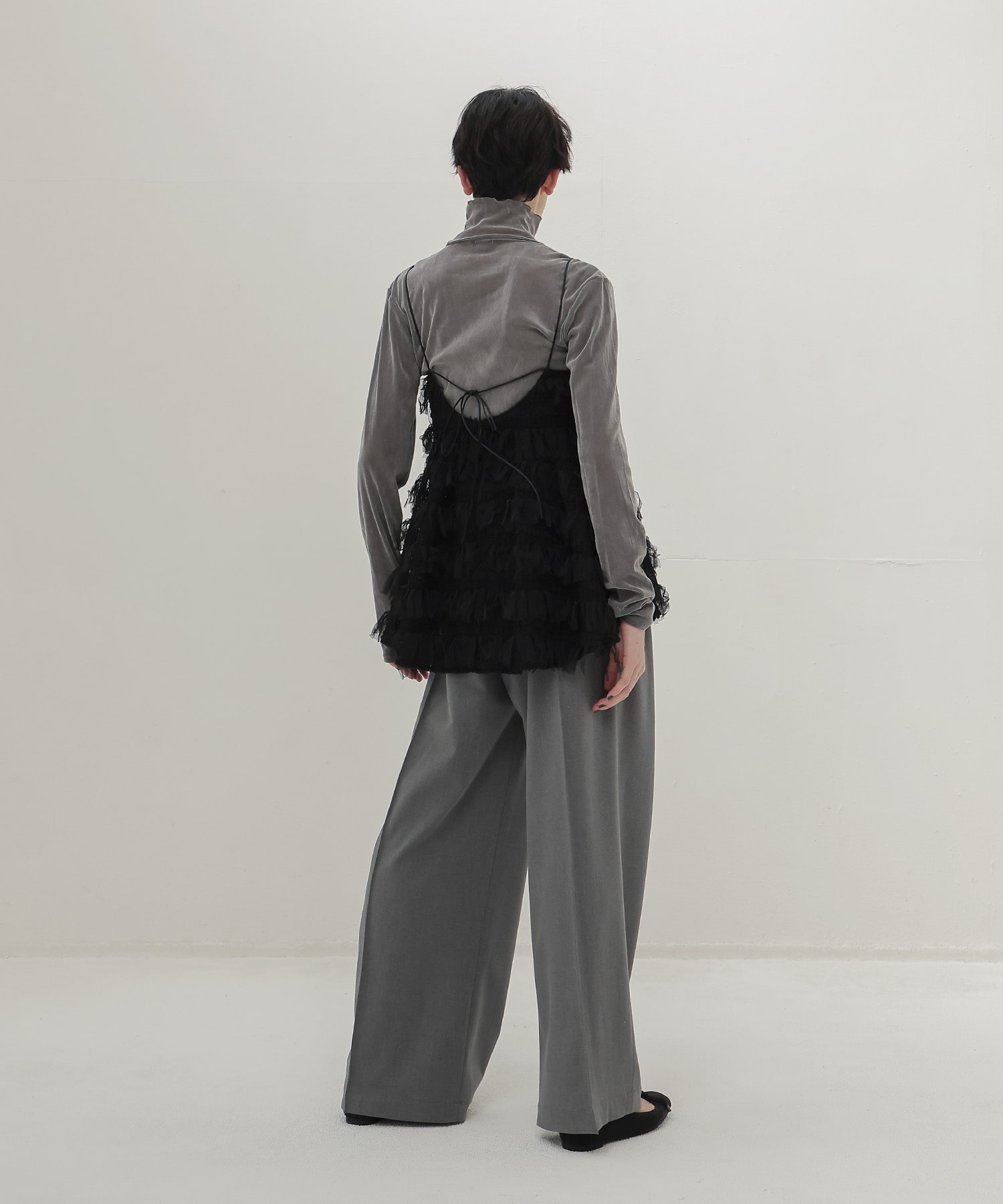 back brush 2tuck trousers
