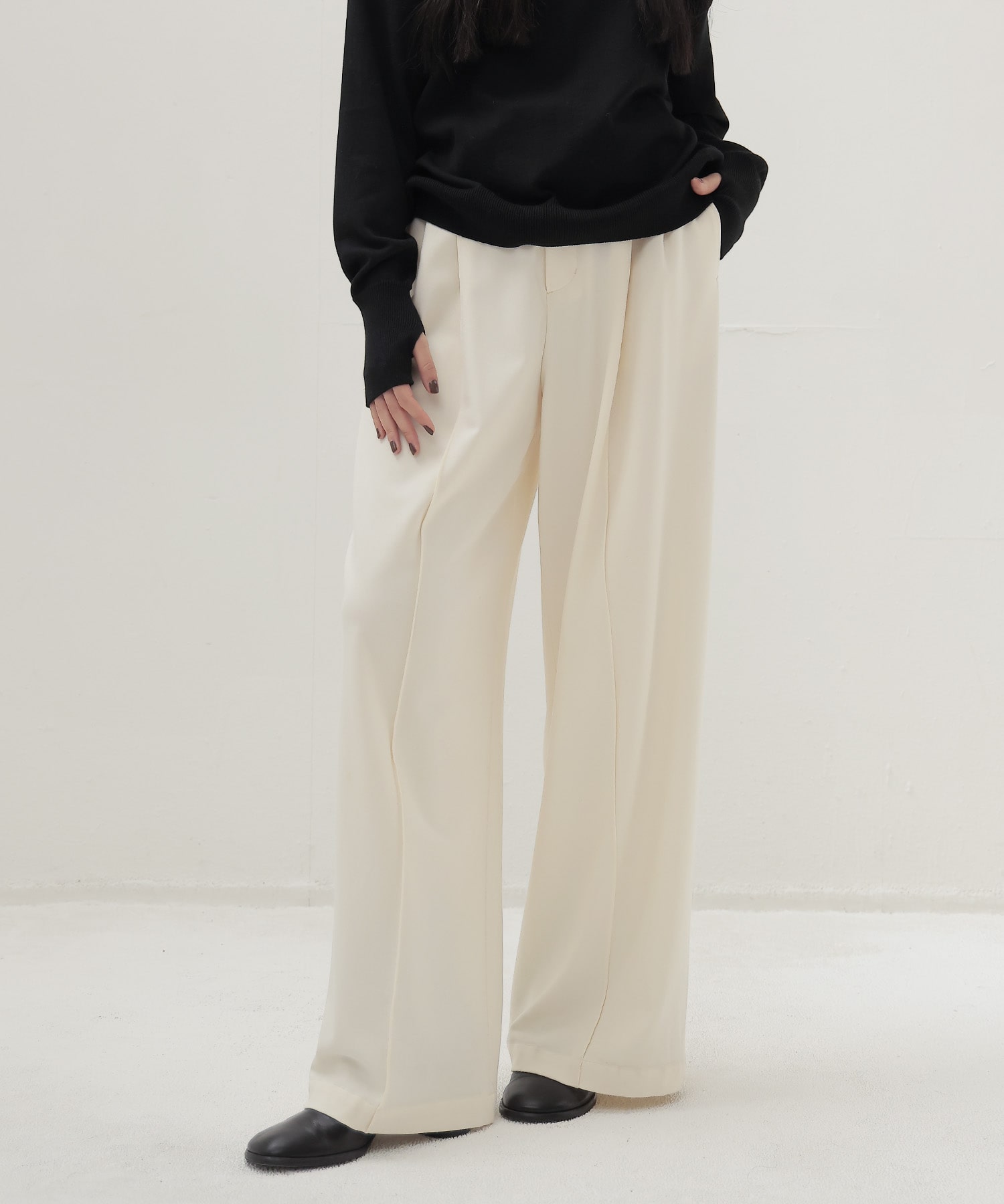 back brush 2tuck trousers