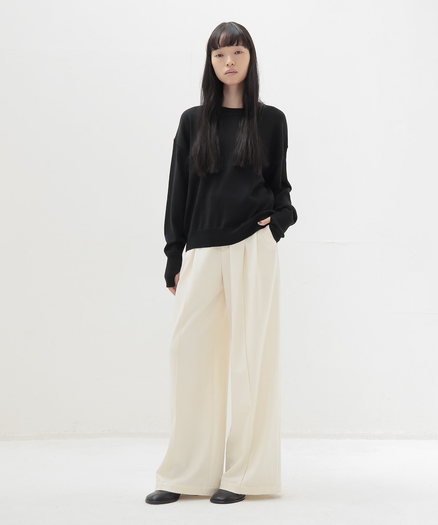 back brush 2tuck trousers