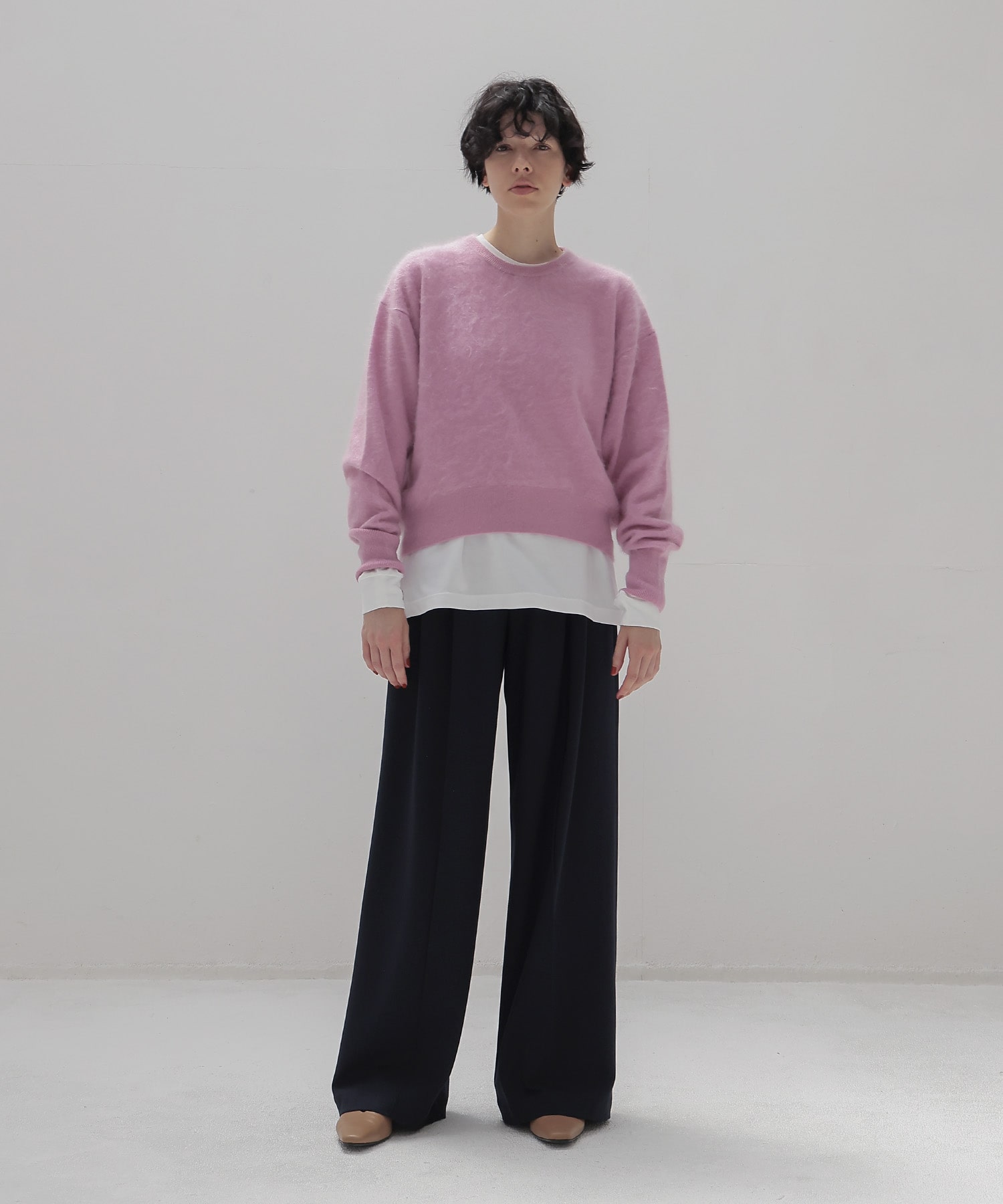 back brush 2tuck trousers