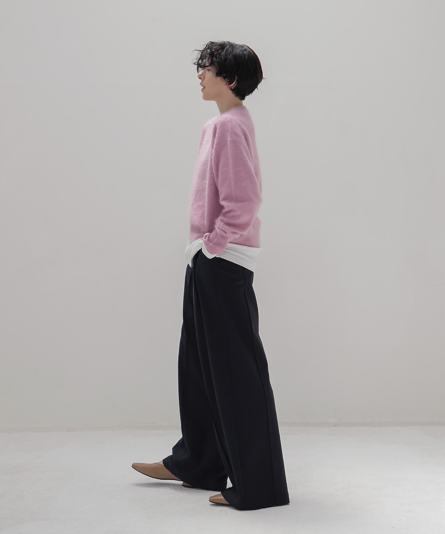 back brush 2tuck trousers
