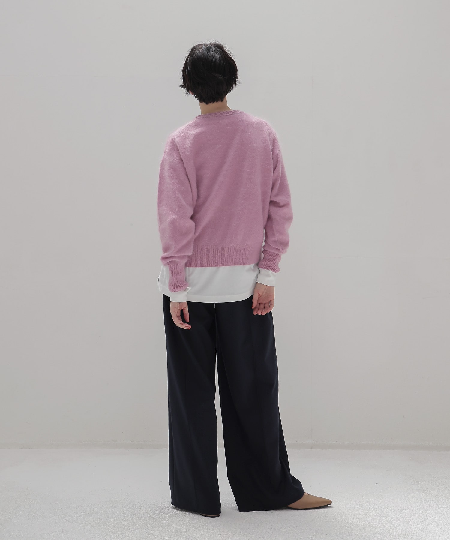 back brush 2tuck trousers