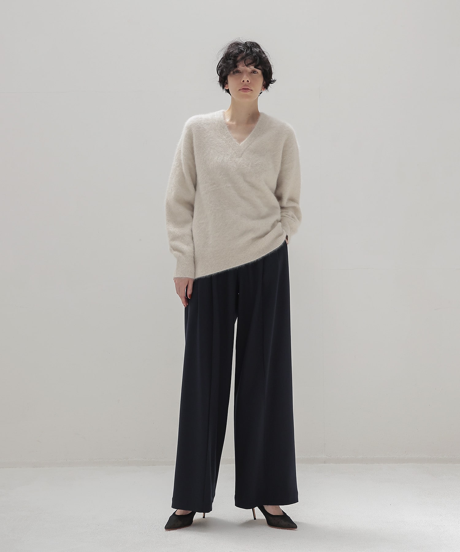 back brush 2tuck trousers