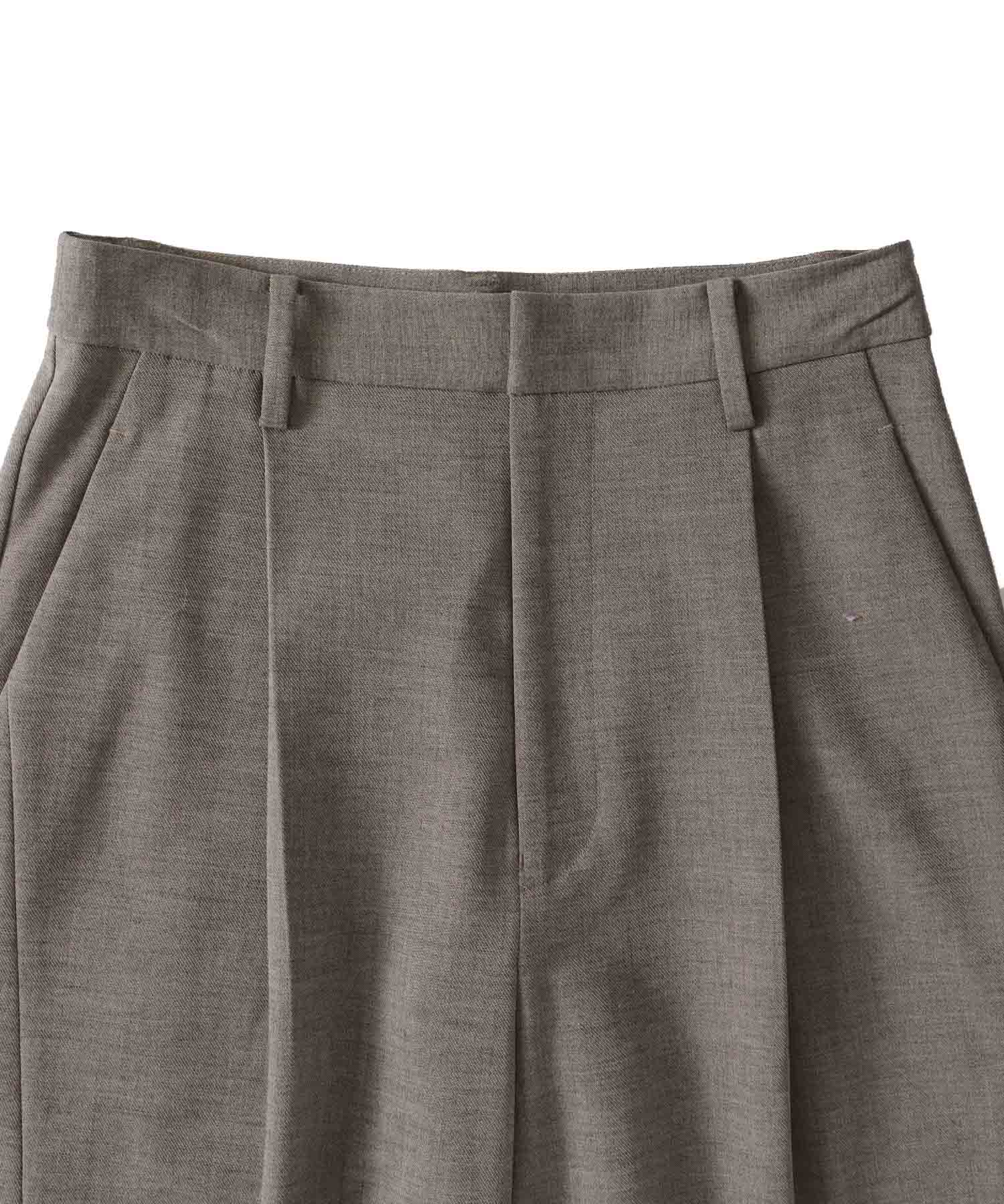 twill woven barrel one tuck pants