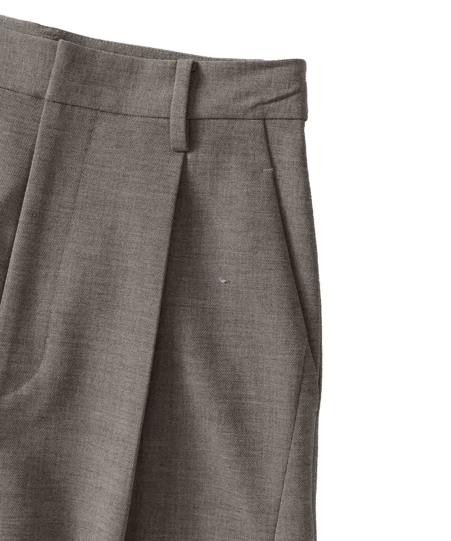 twill woven barrel one tuck pants