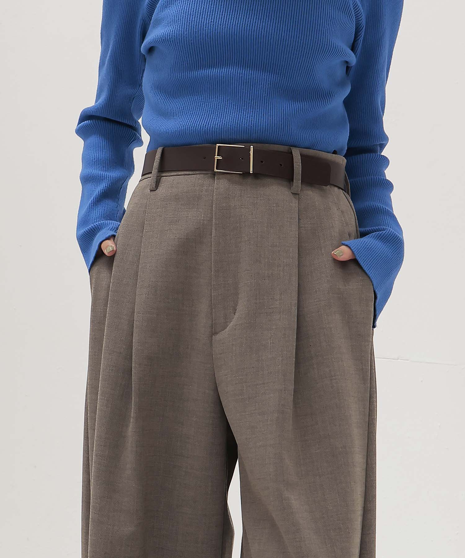 twill woven barrel one tuck pants