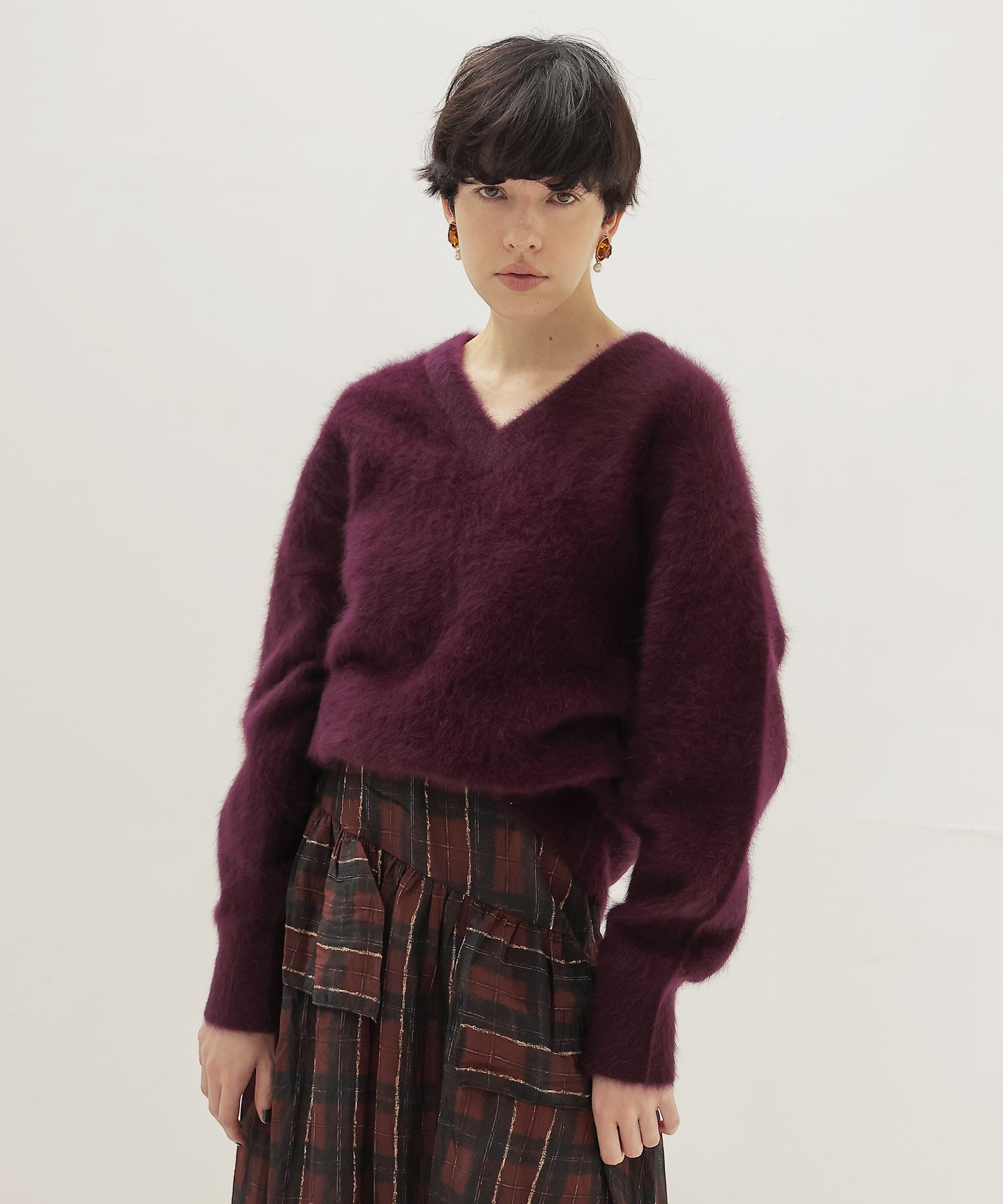 fox cashmere vneck pullover