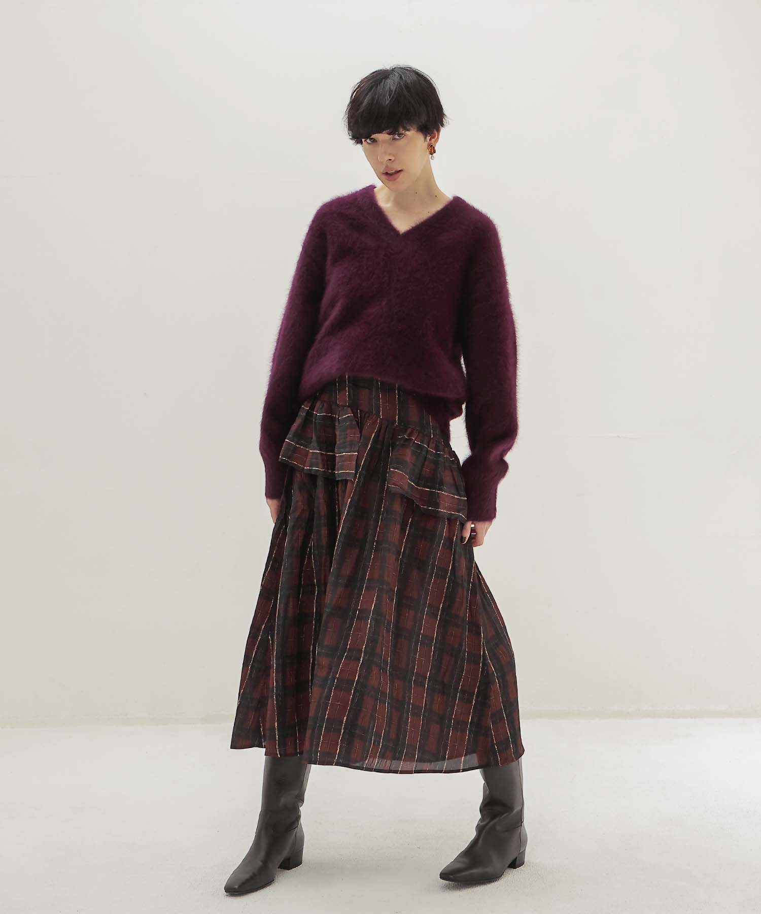 fox cashmere vneck pullover