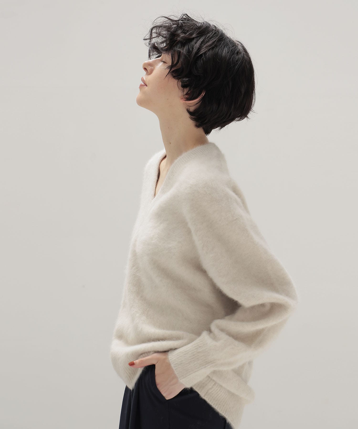 fox cashmere vneck pullover