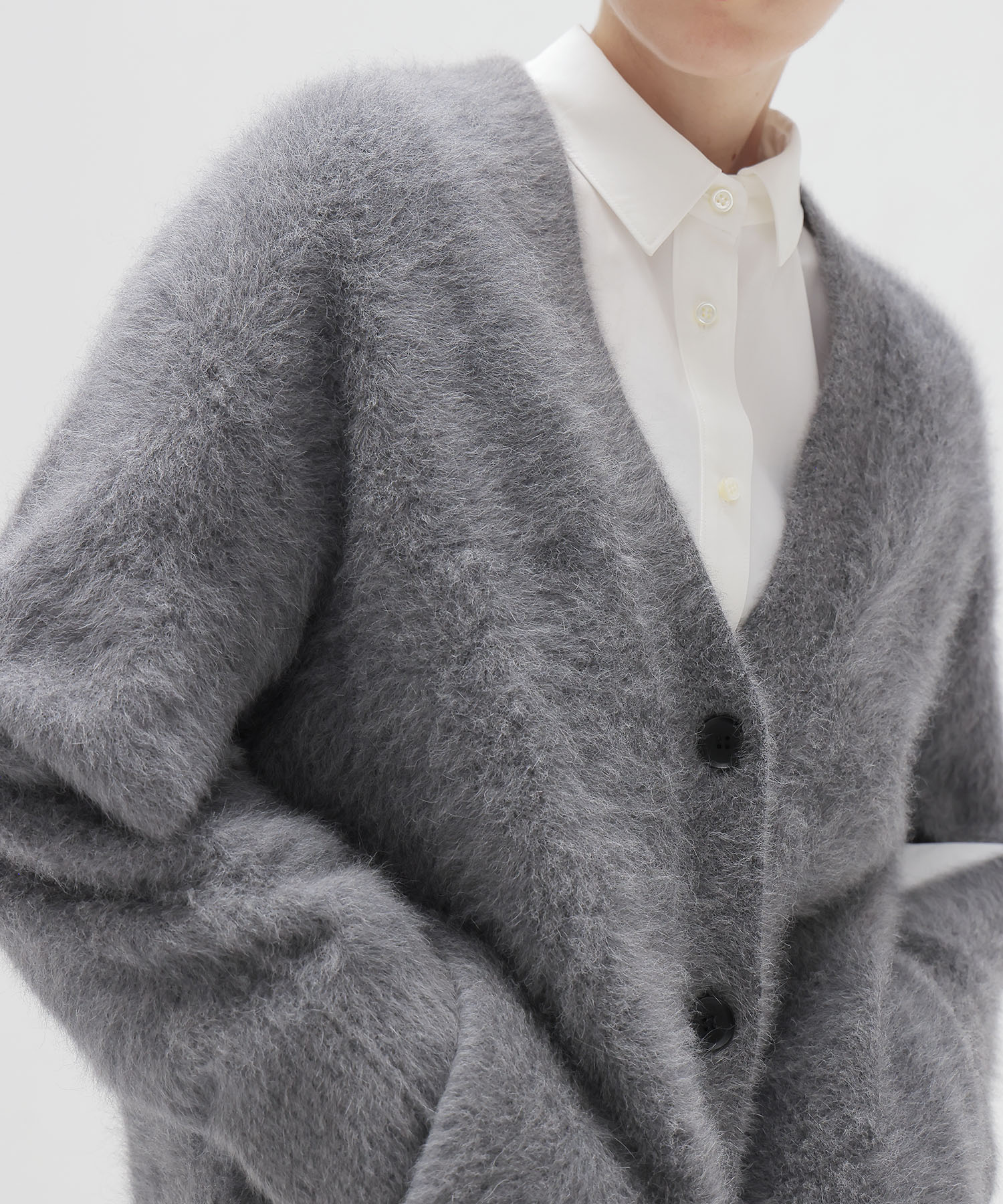 【先行販売】fox cashmere slit sleeve cardigan