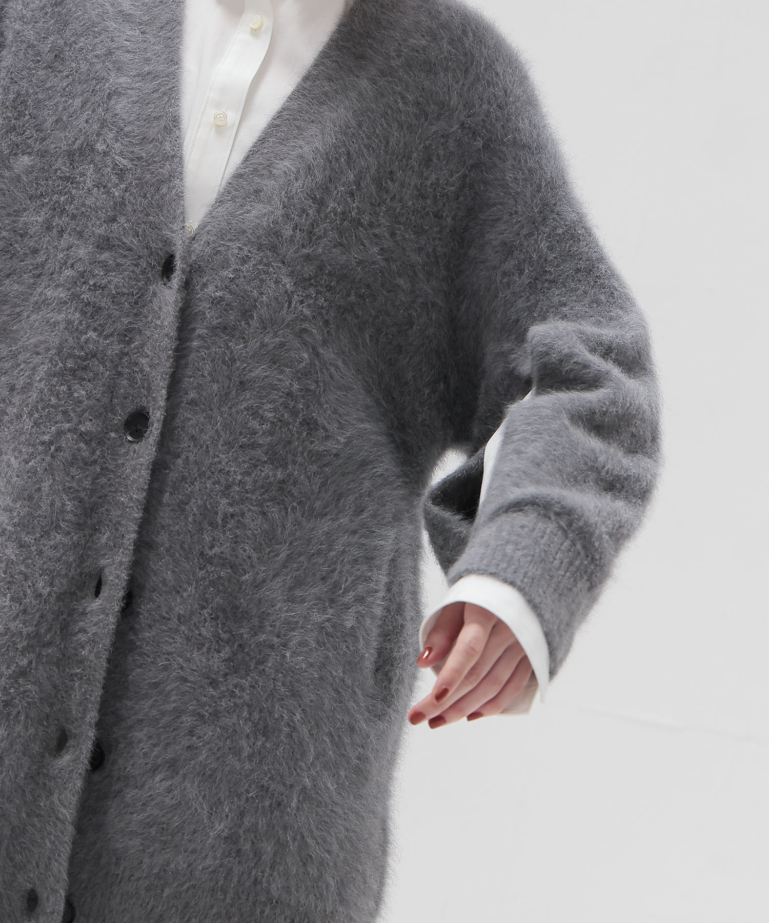 【先行販売】fox cashmere slit sleeve cardigan