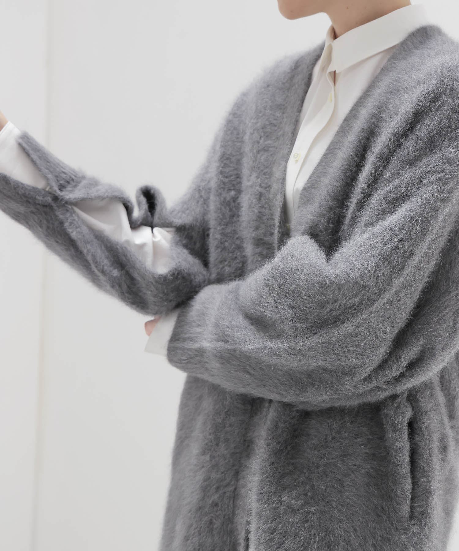 【先行販売】fox cashmere slit sleeve cardigan