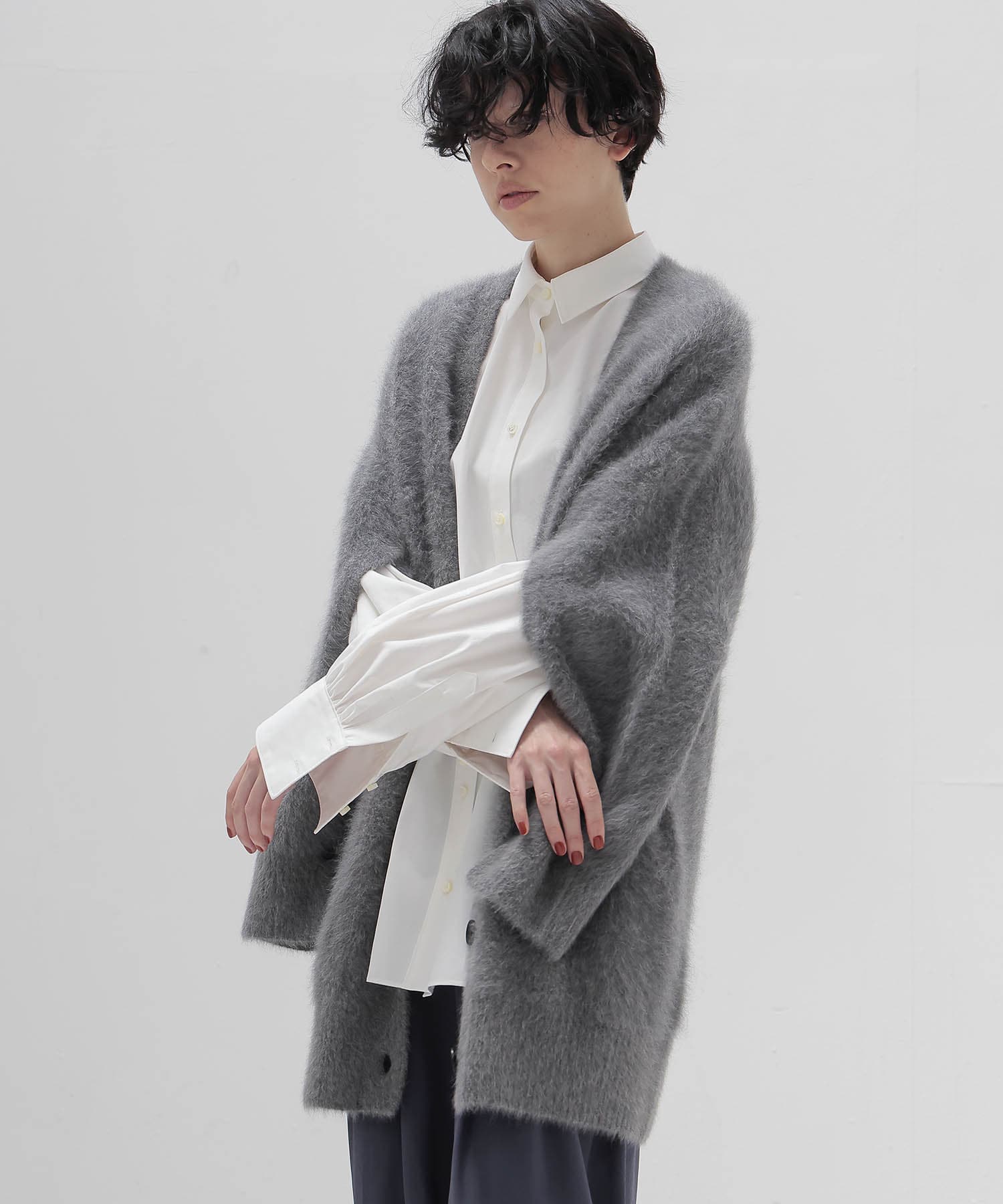 【先行販売】fox cashmere slit sleeve cardigan