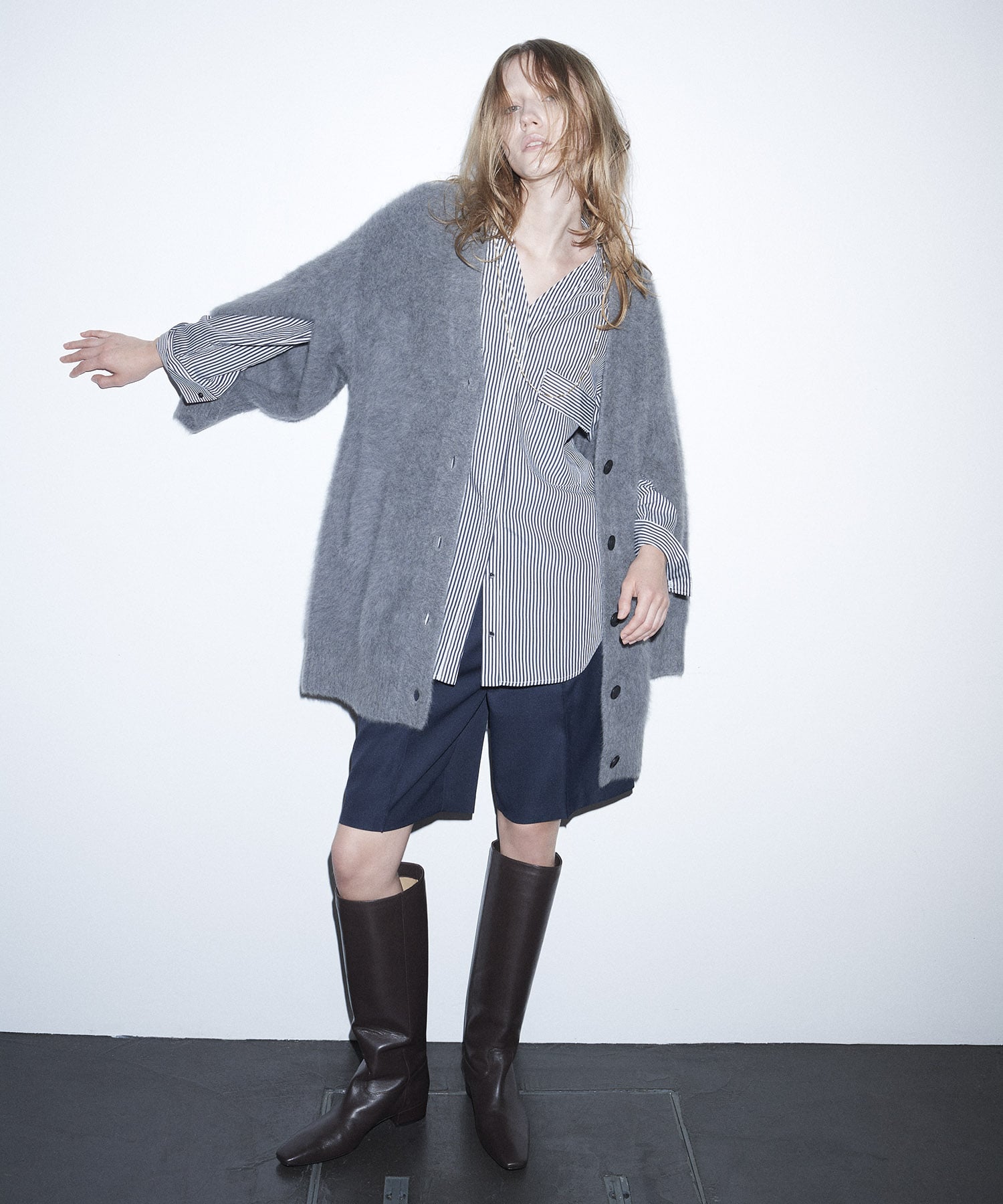 【先行販売】fox cashmere slit sleeve cardigan
