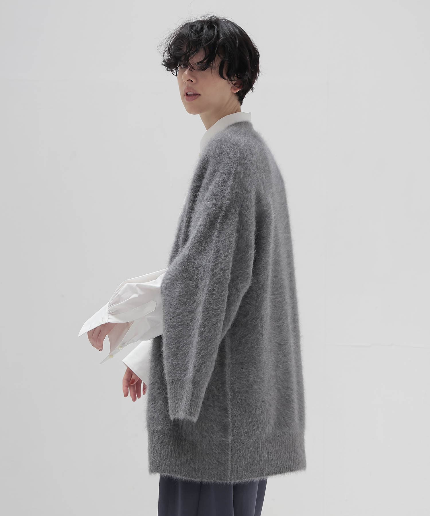 【先行販売】fox cashmere slit sleeve cardigan