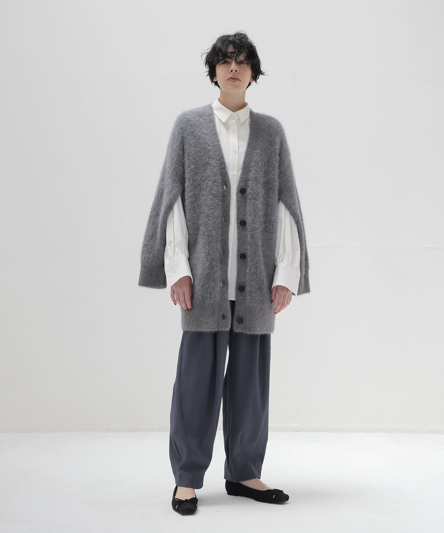 【先行販売】fox cashmere slit sleeve cardigan