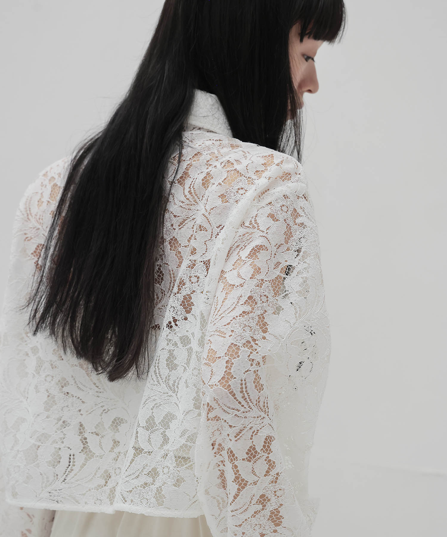 flower lace short blouse