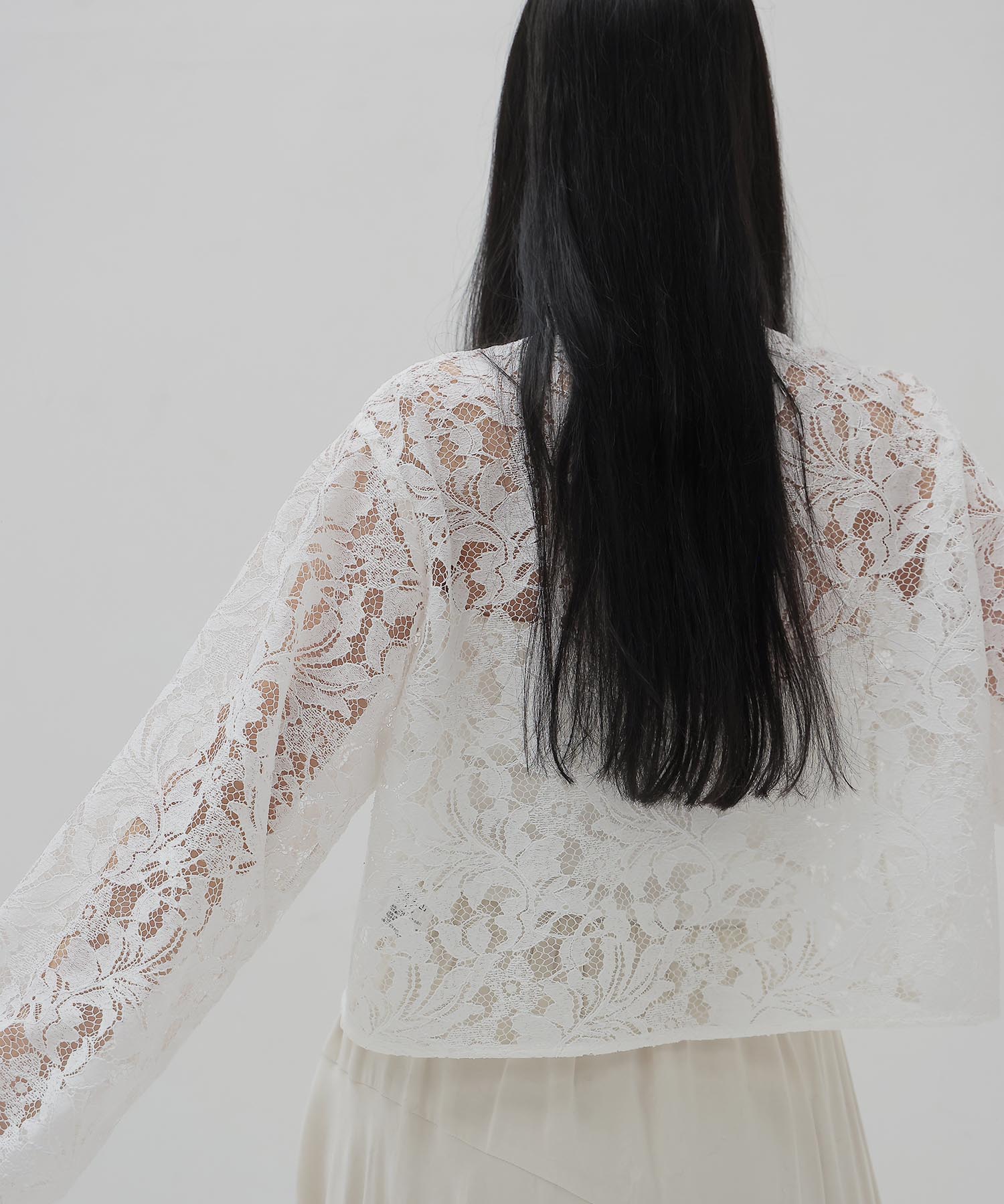 flower lace short blouse