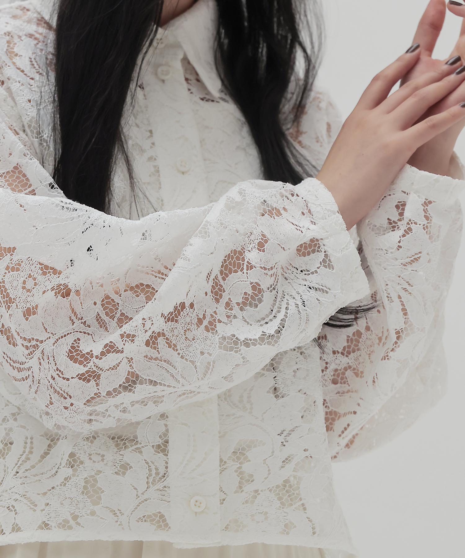 flower lace short blouse