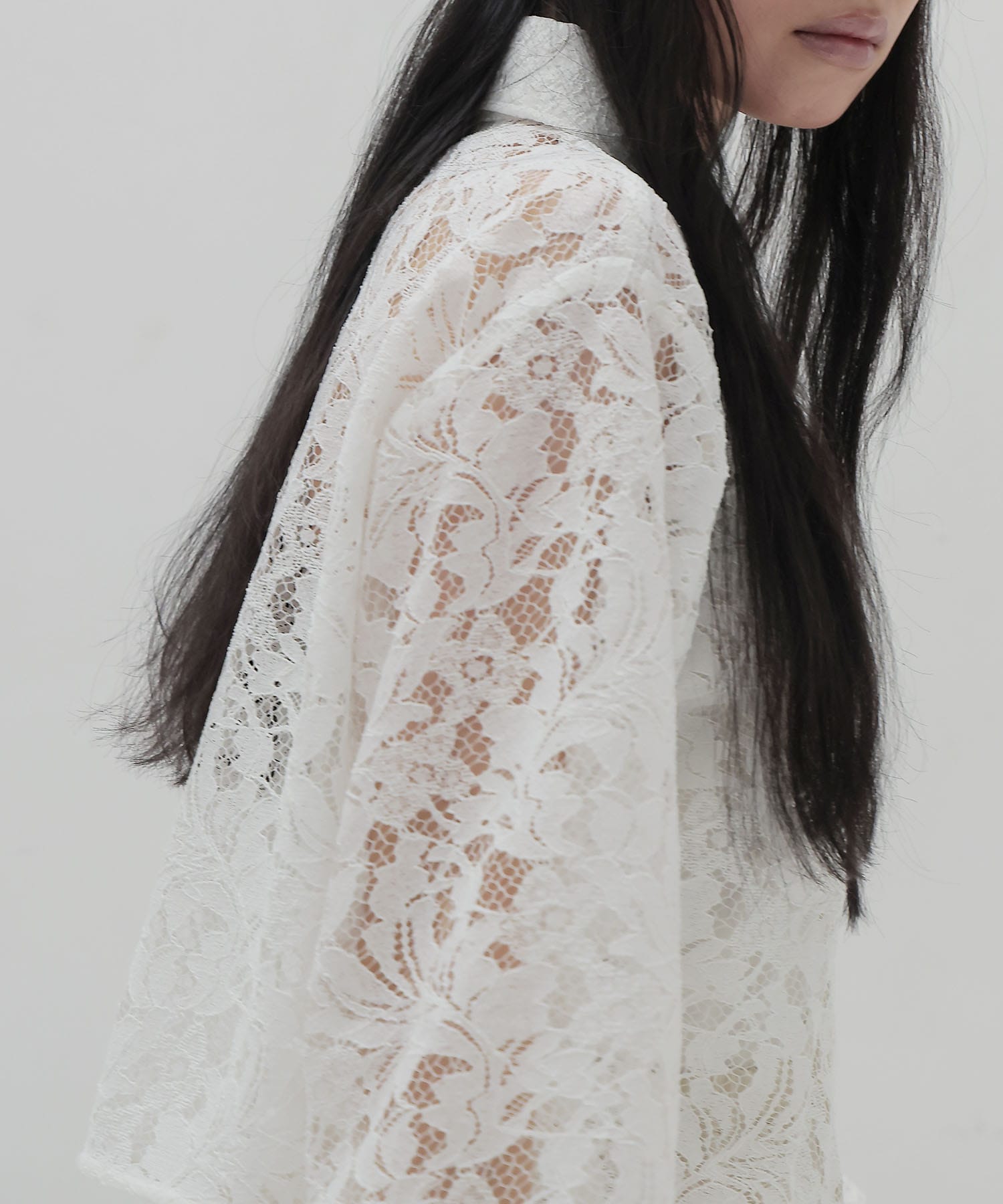 flower lace short blouse