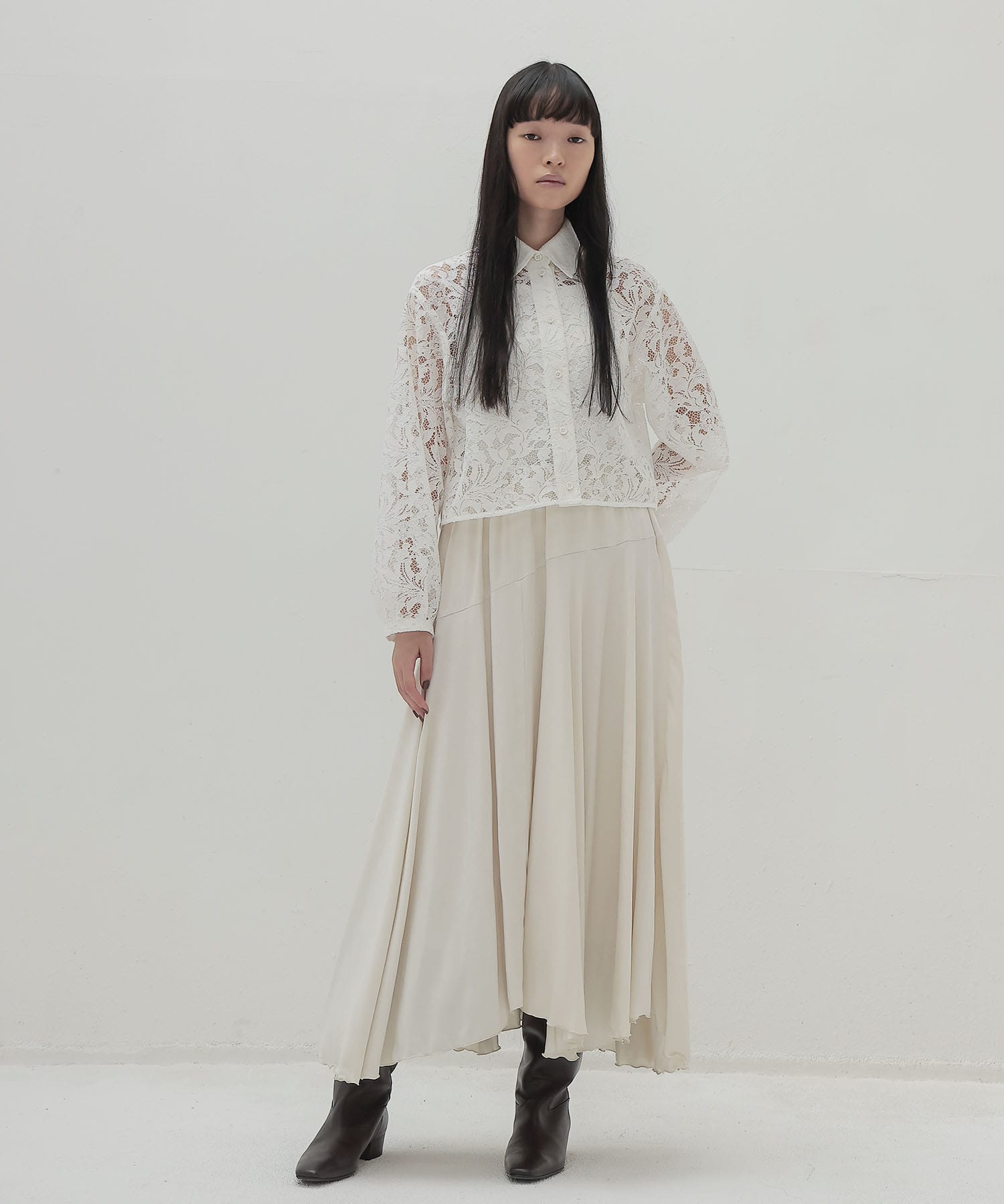 flower lace short blouse