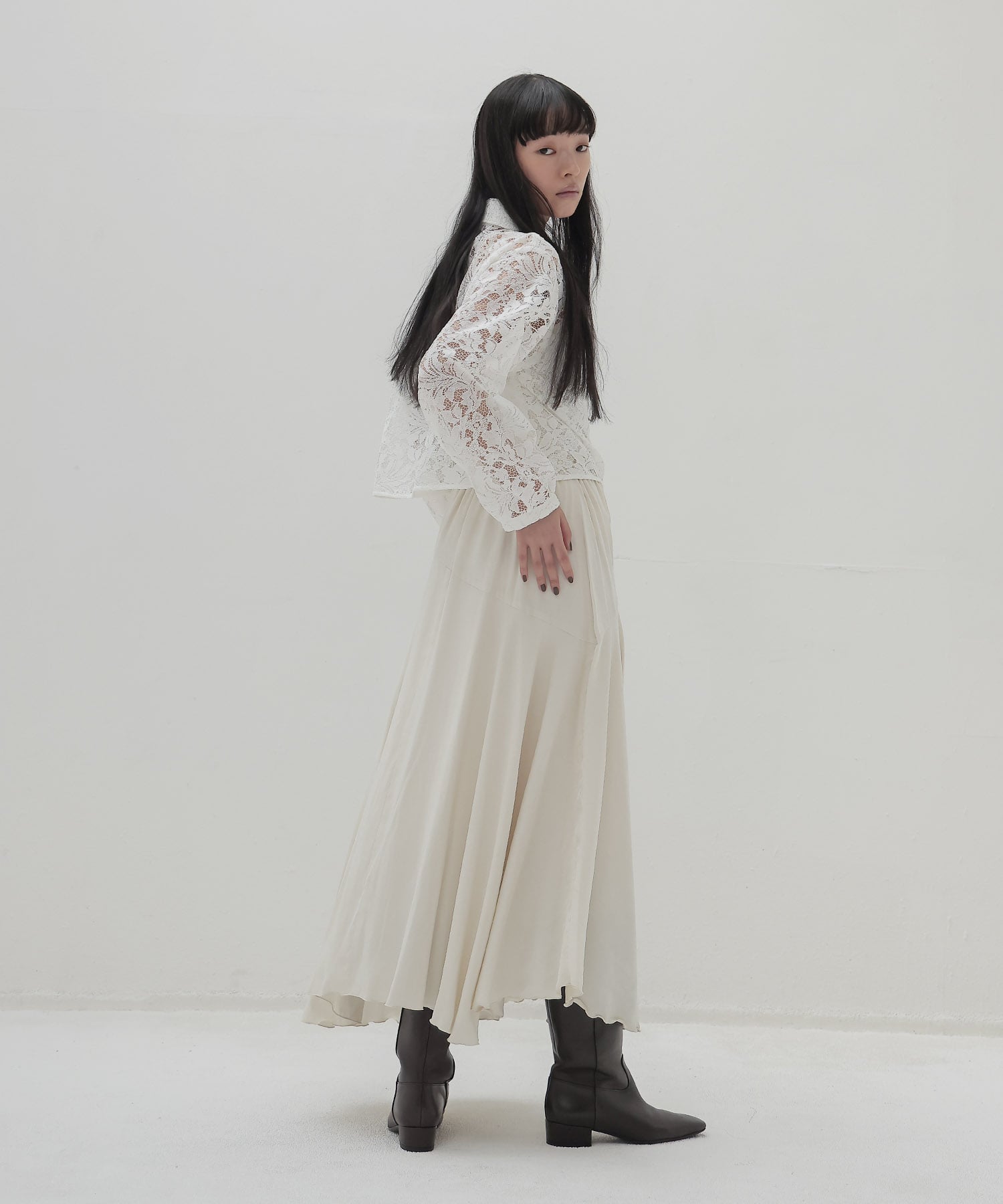 flower lace short blouse