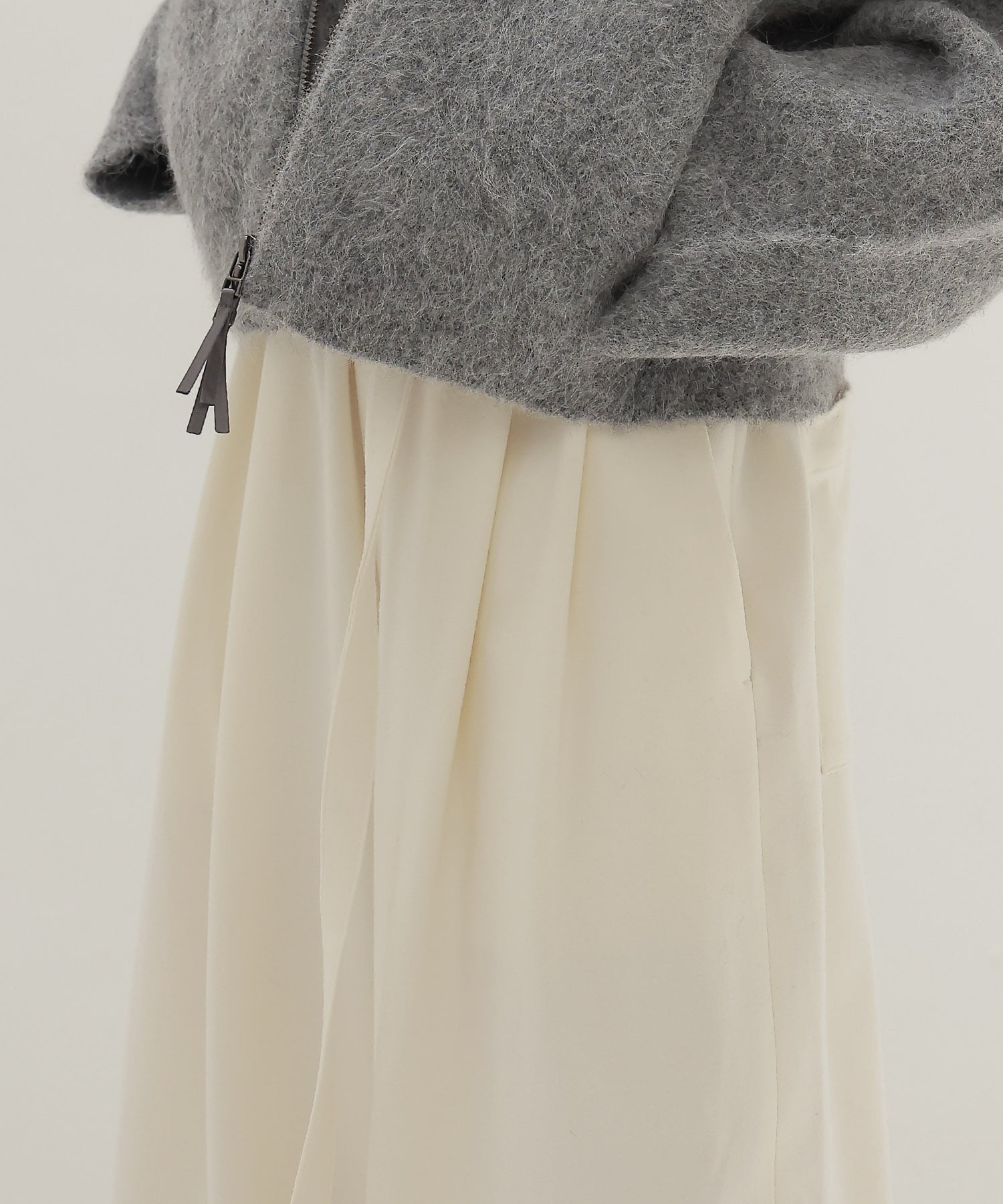 w brush waist gather pants