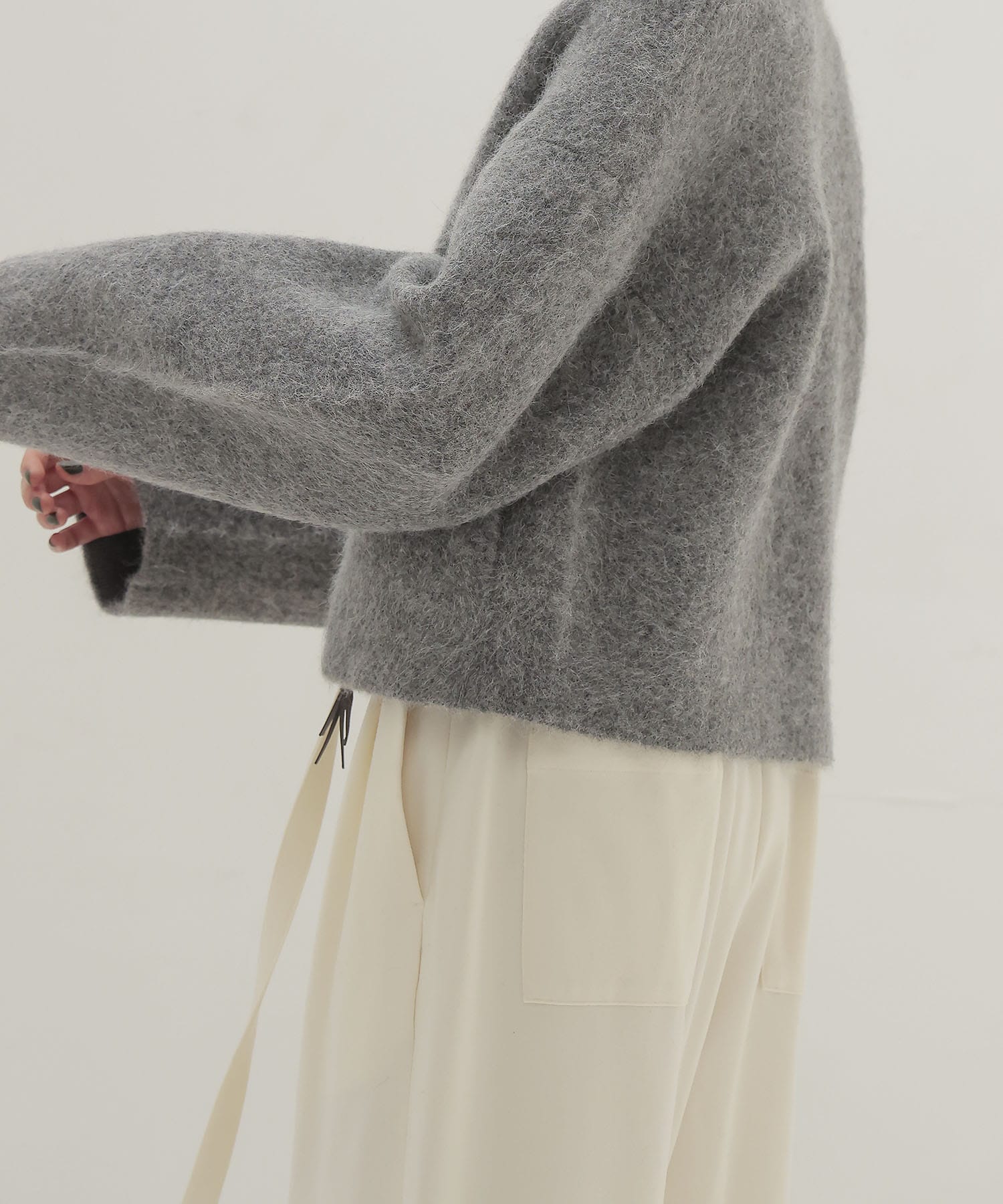 w brush waist gather pants