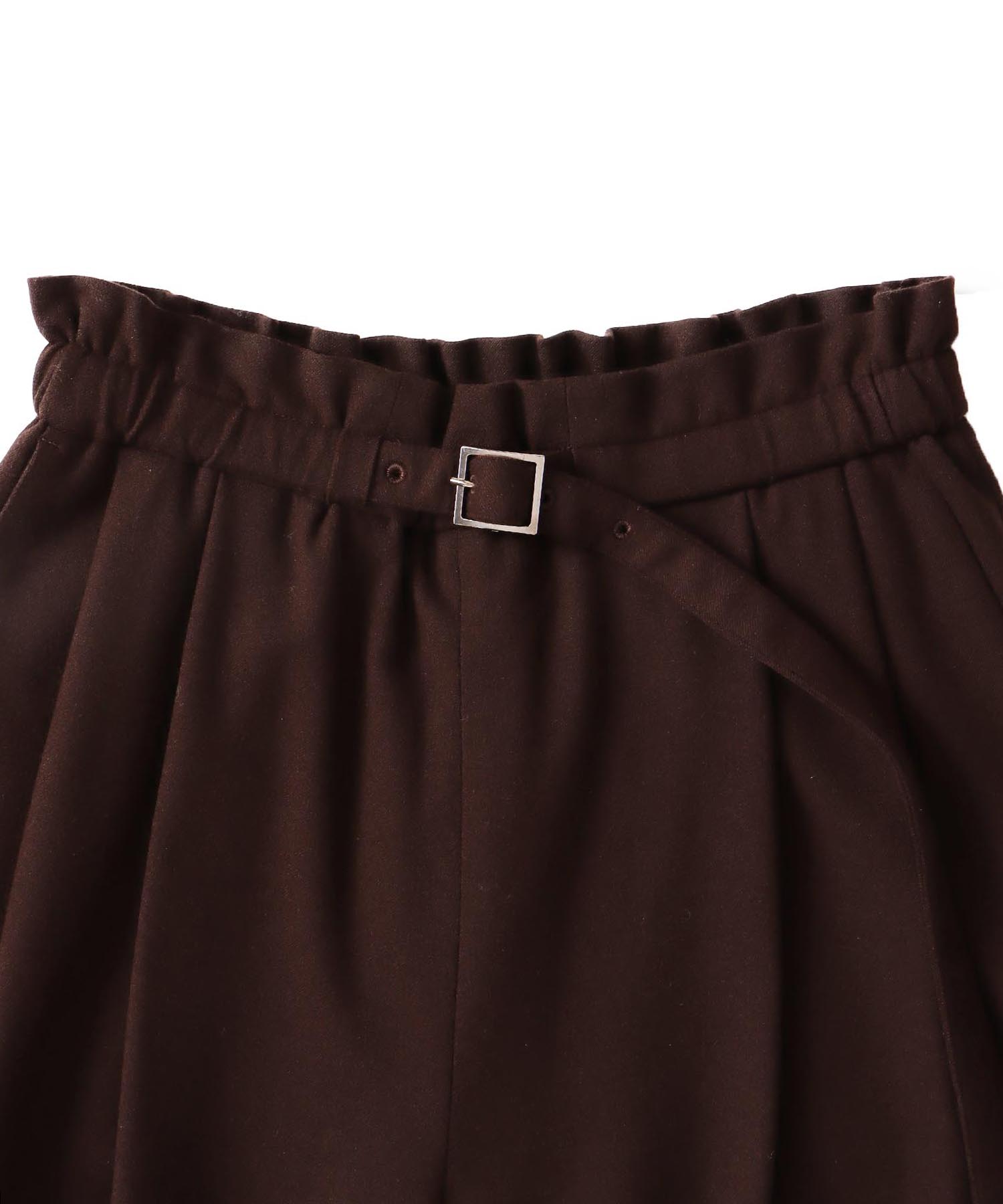 w brush waist gather pants