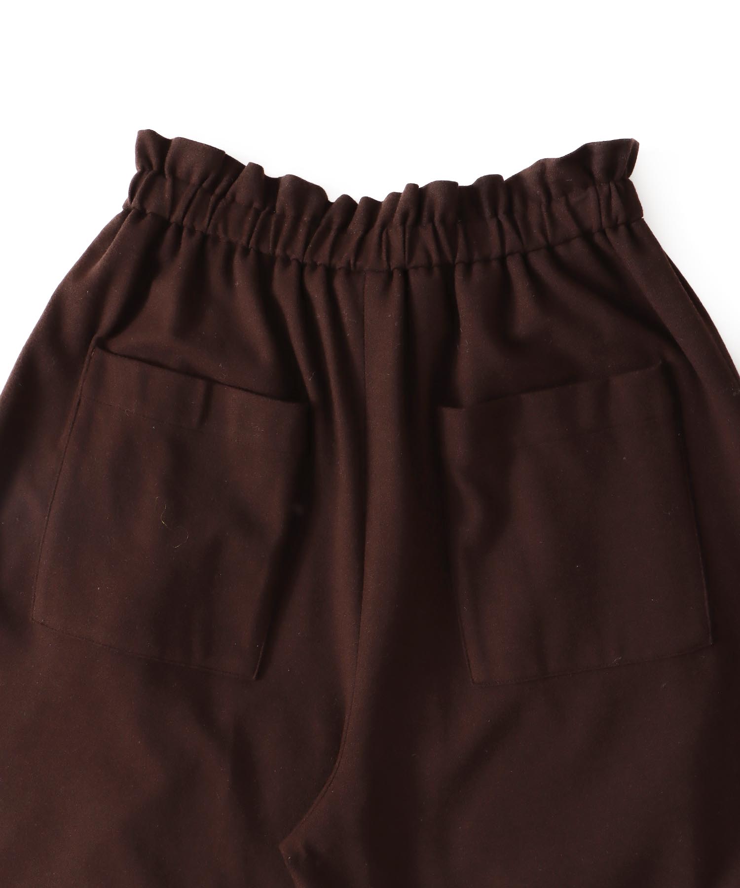 w brush waist gather pants