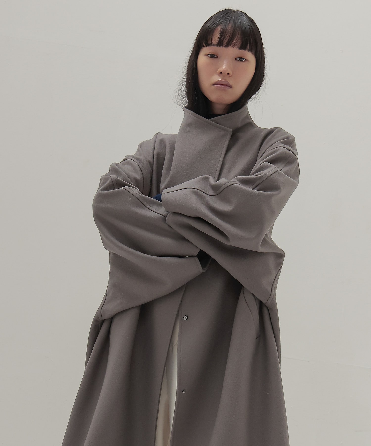 sculptural long coat