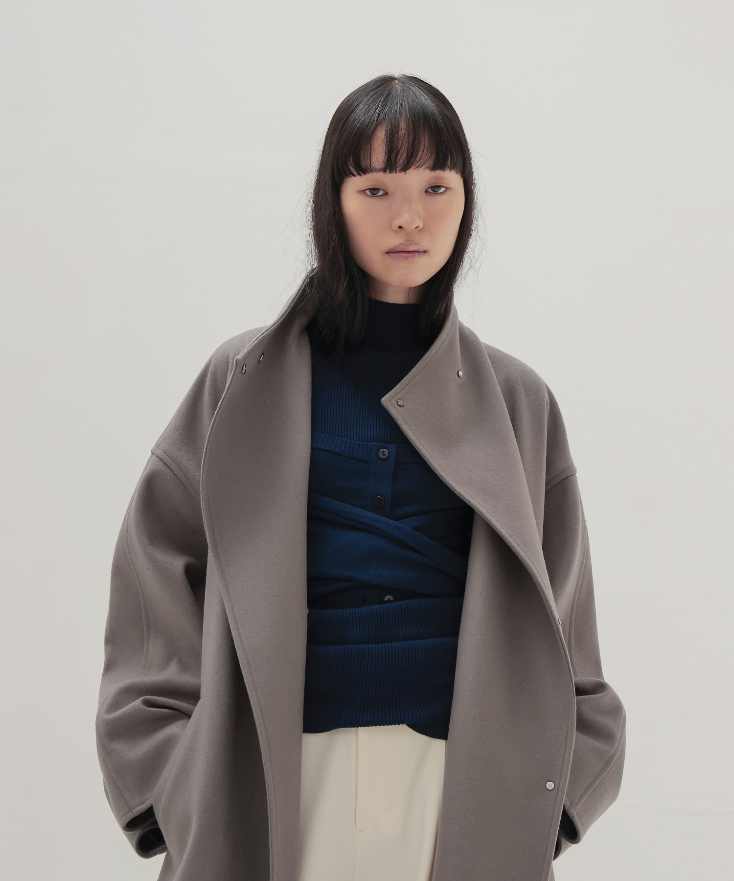 sculptural long coat