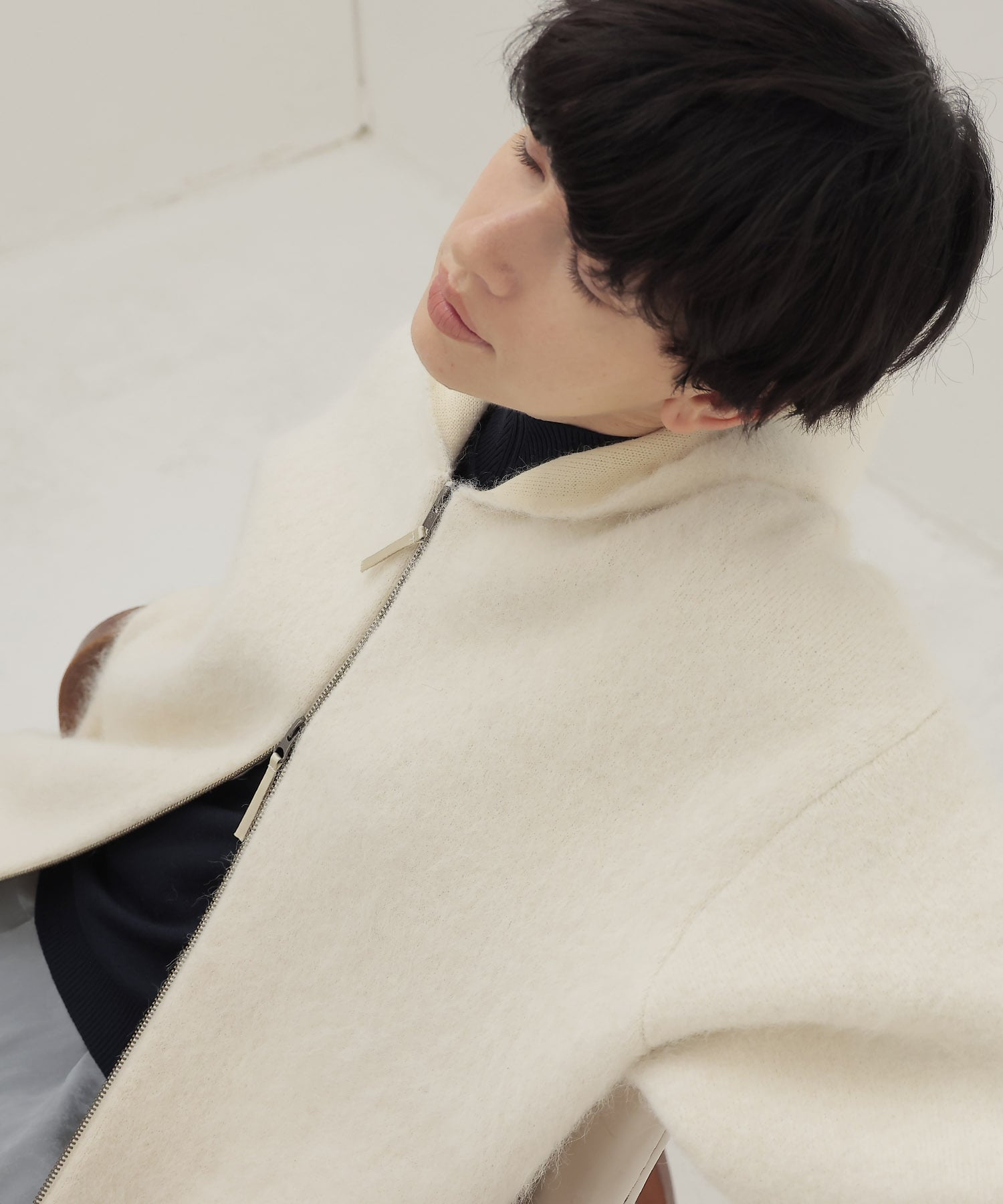 alpaca shaggy zip hoodie