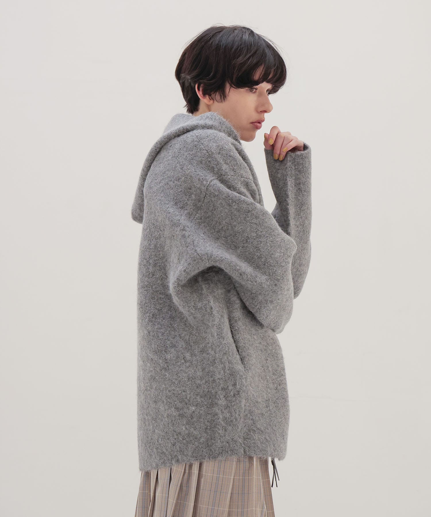 alpaca shaggy zip hoodie