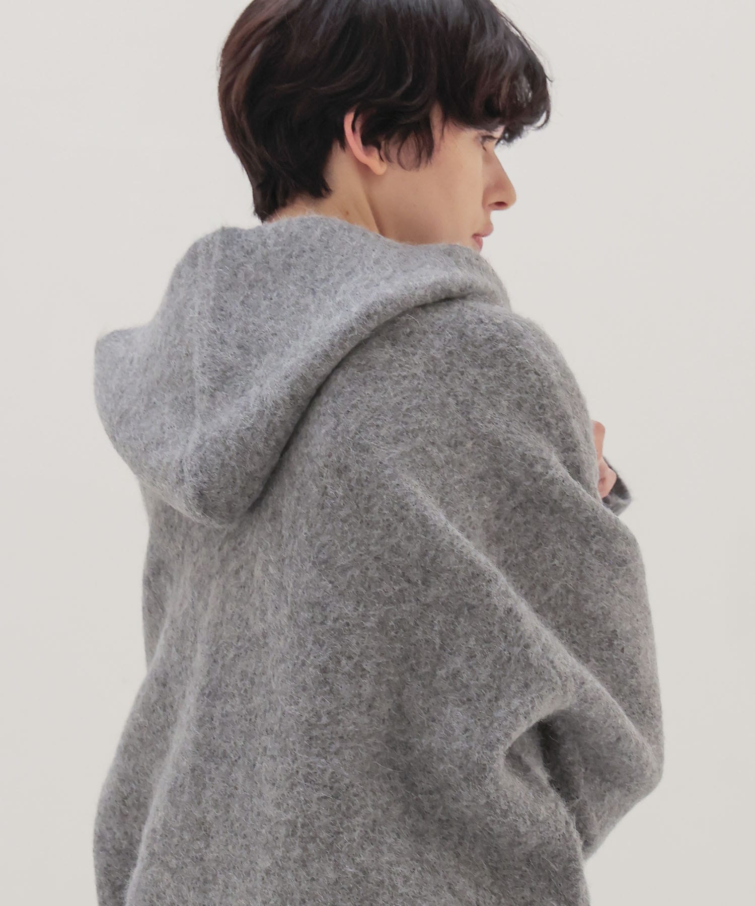 alpaca shaggy zip hoodie