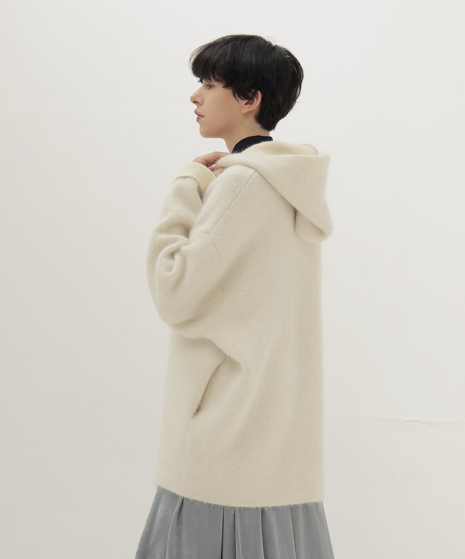 alpaca shaggy zip hoodie