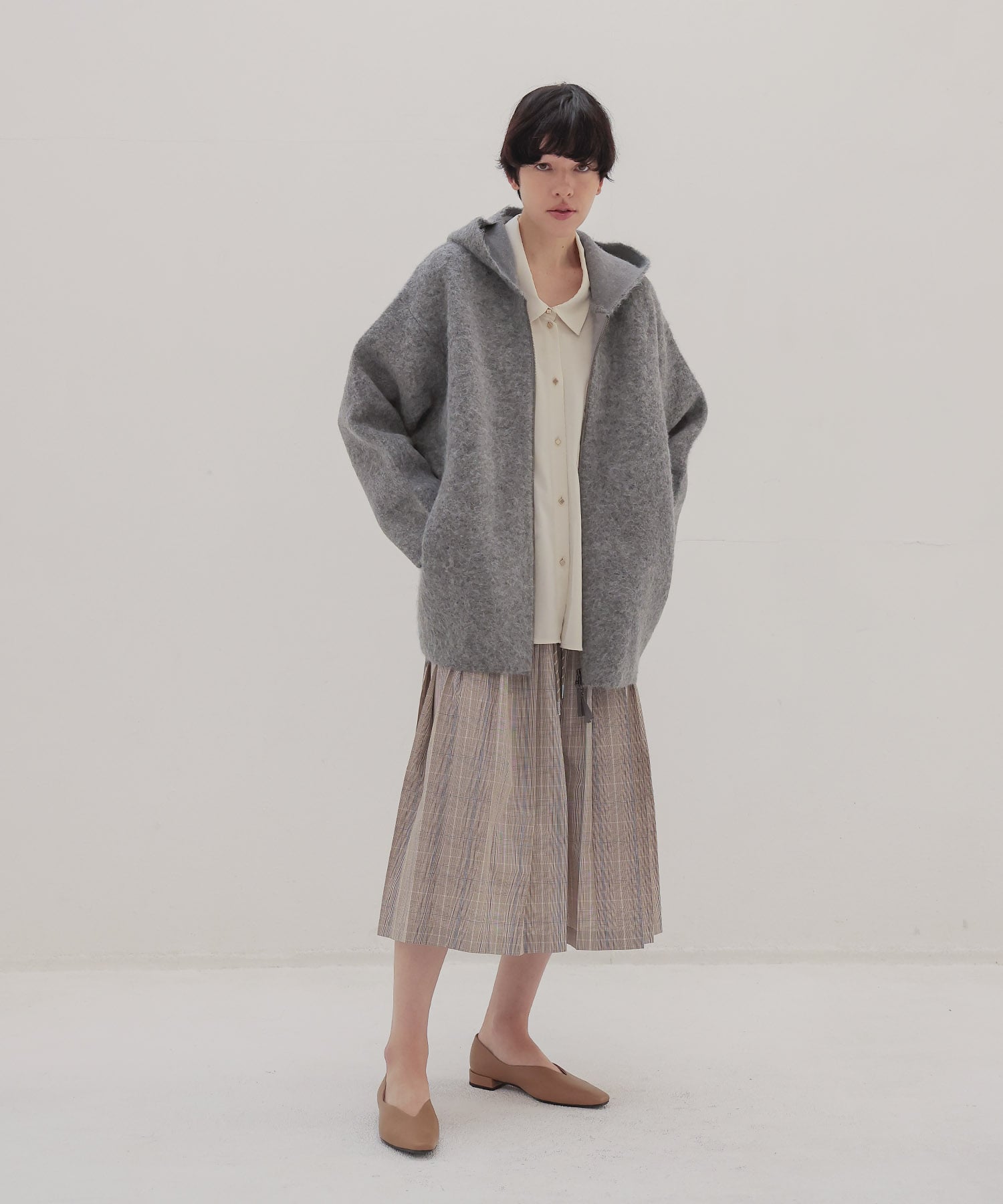 alpaca shaggy zip hoodie