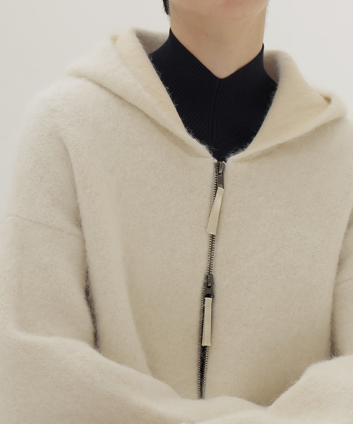 alpaca shaggy zip hoodie