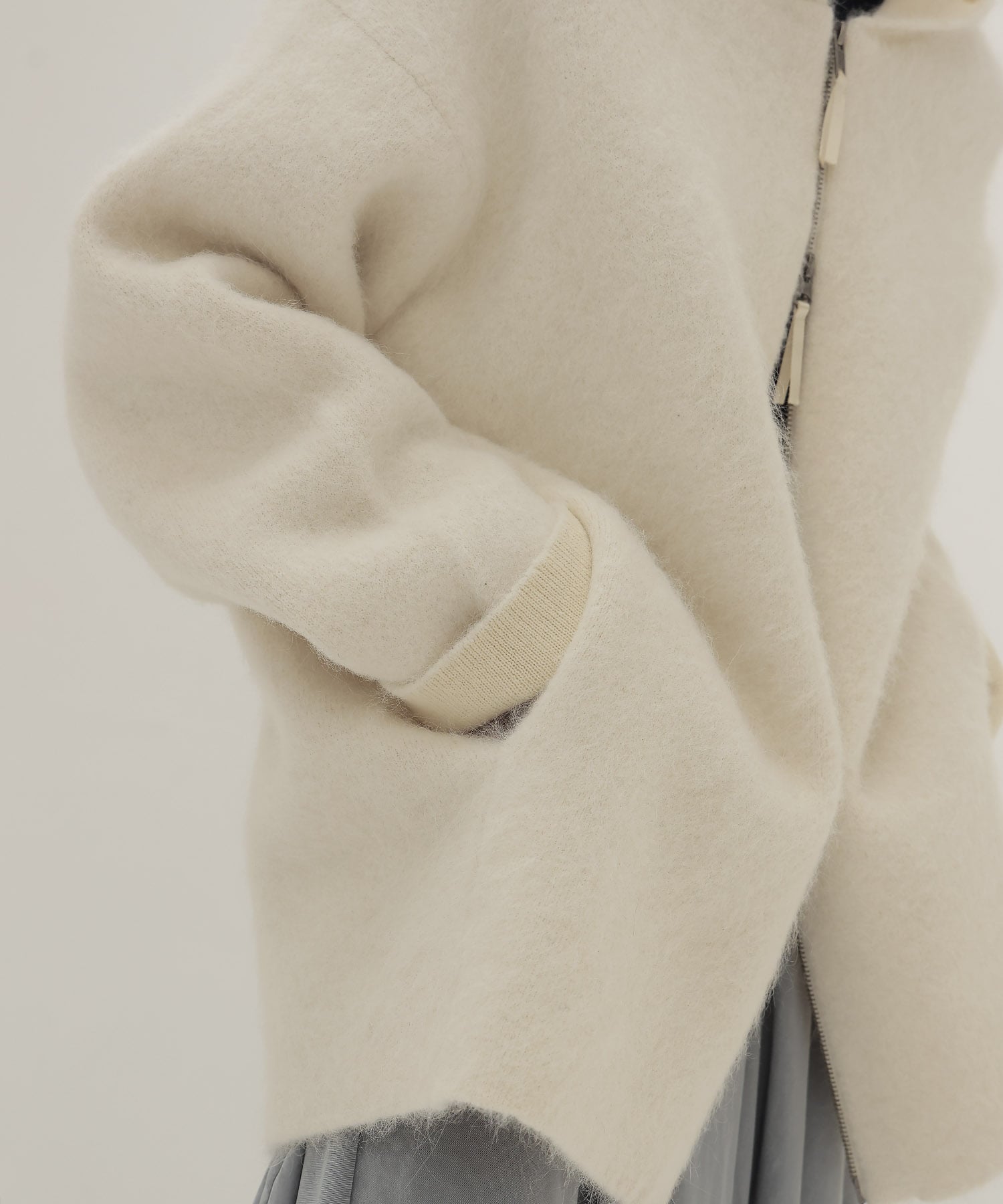 alpaca shaggy zip hoodie