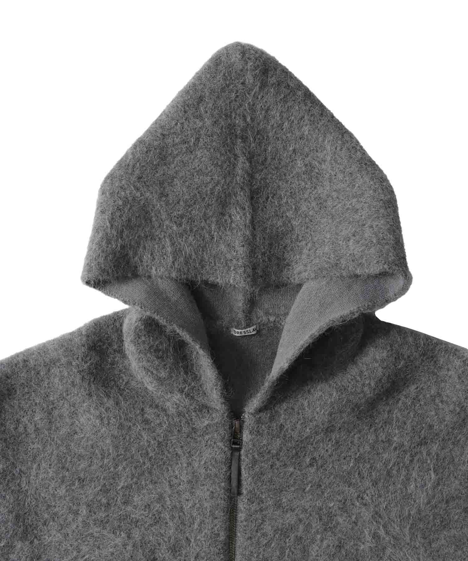 alpaca shaggy zip hoodie