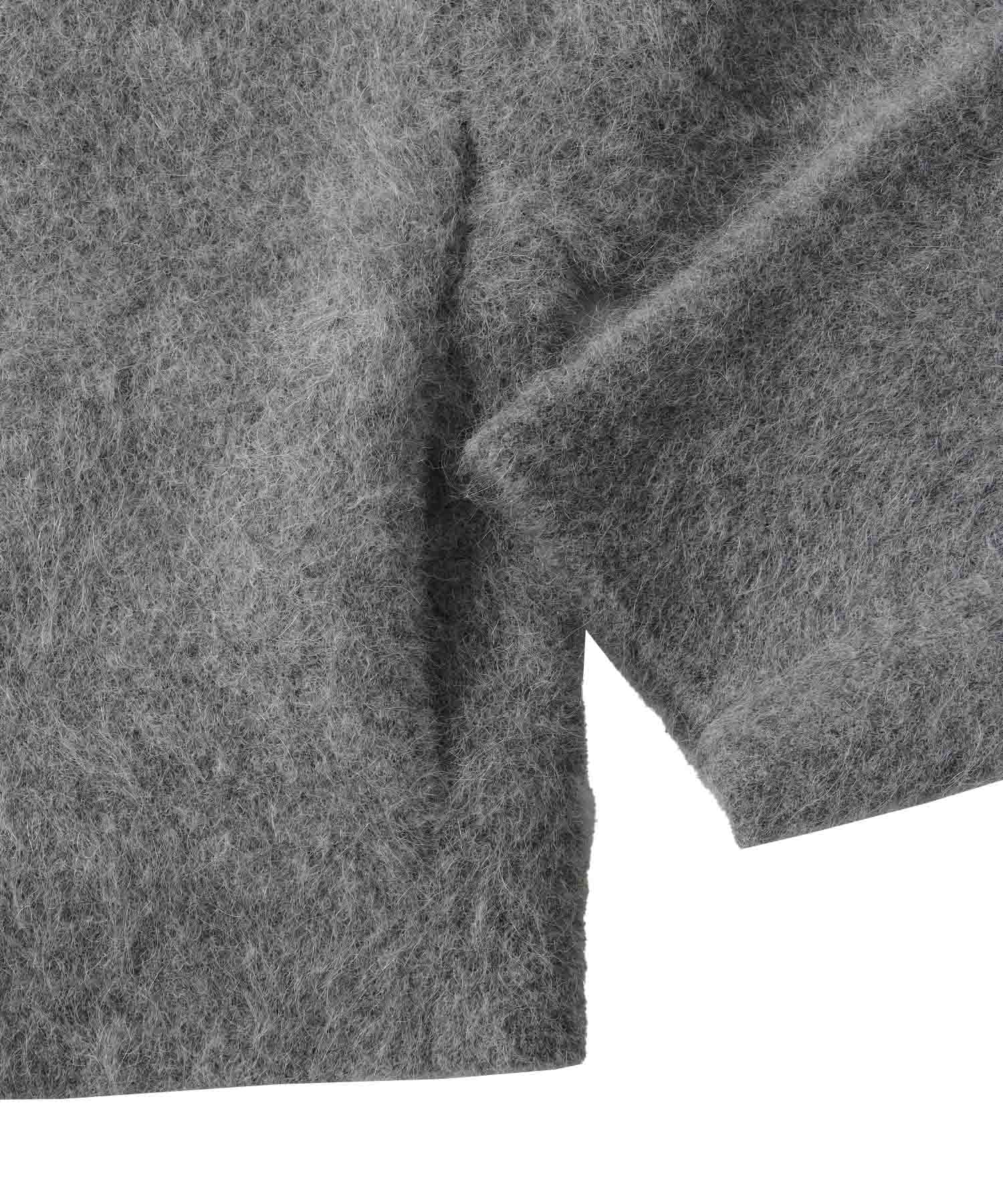alpaca shaggy short zip jacket