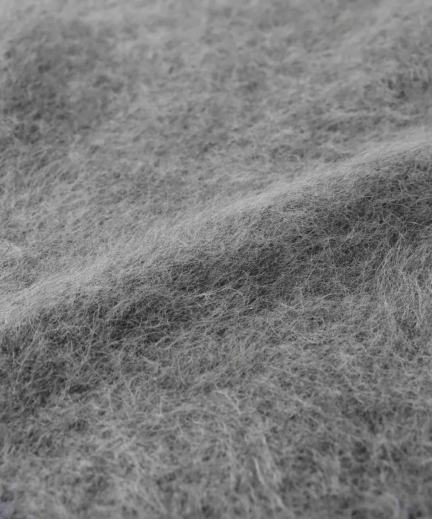 alpaca shaggy short zip jacket