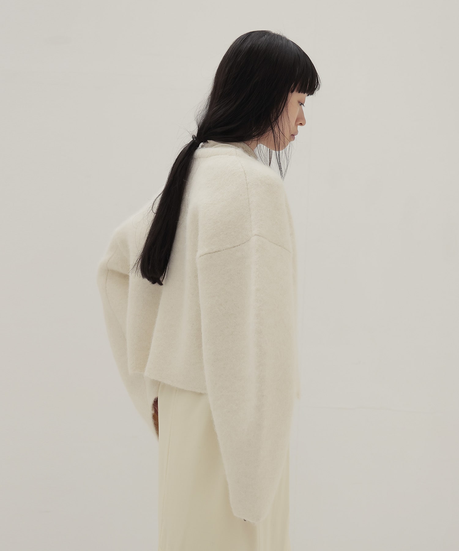 alpaca shaggy short zip jacket