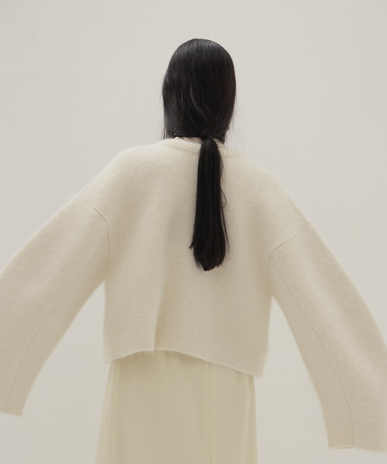 alpaca shaggy short zip jacket