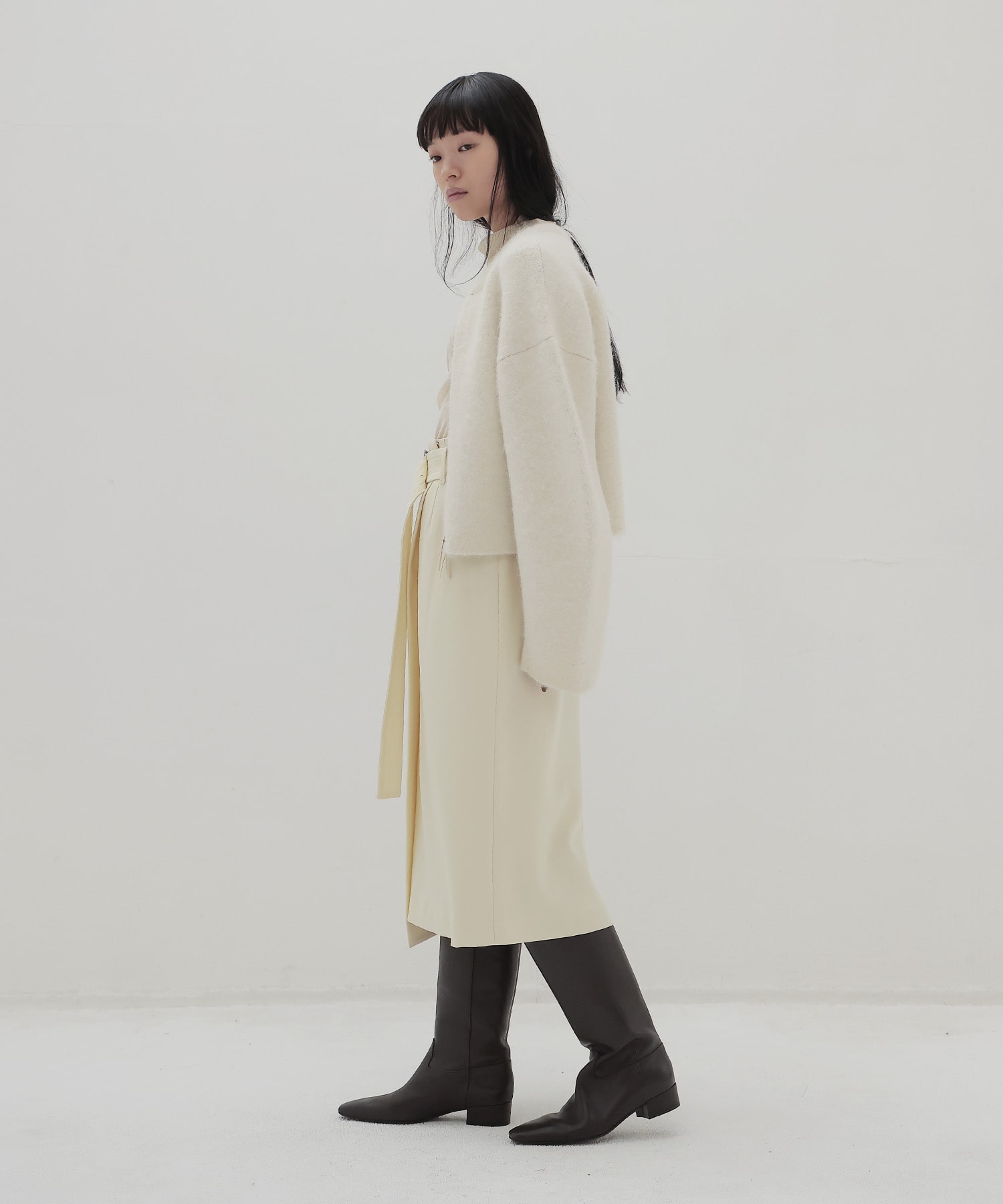alpaca shaggy short zip jacket
