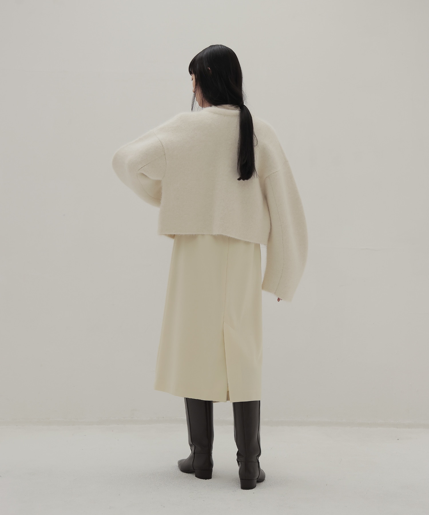 alpaca shaggy short zip jacket